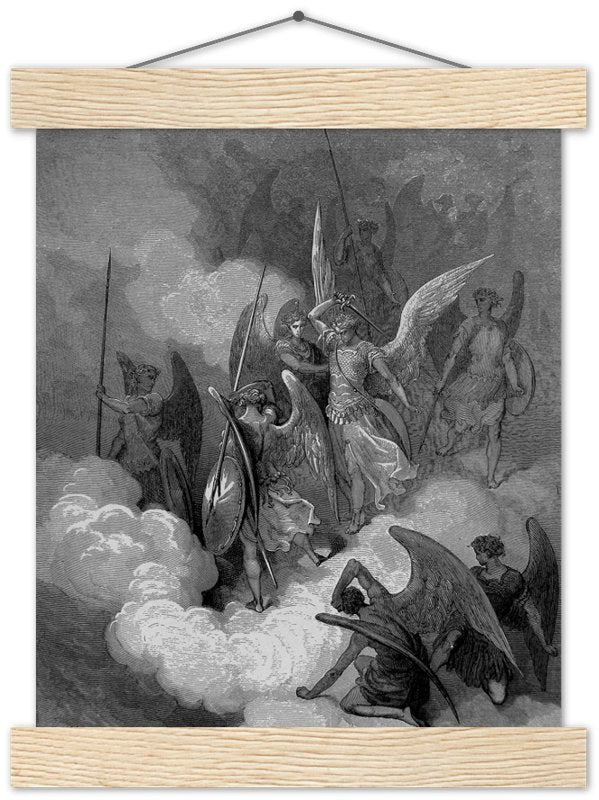 Paradise Lost Poster Angel Abdiel Attacks Satan Gustav Dore Poster Print - WallArtPrints4U