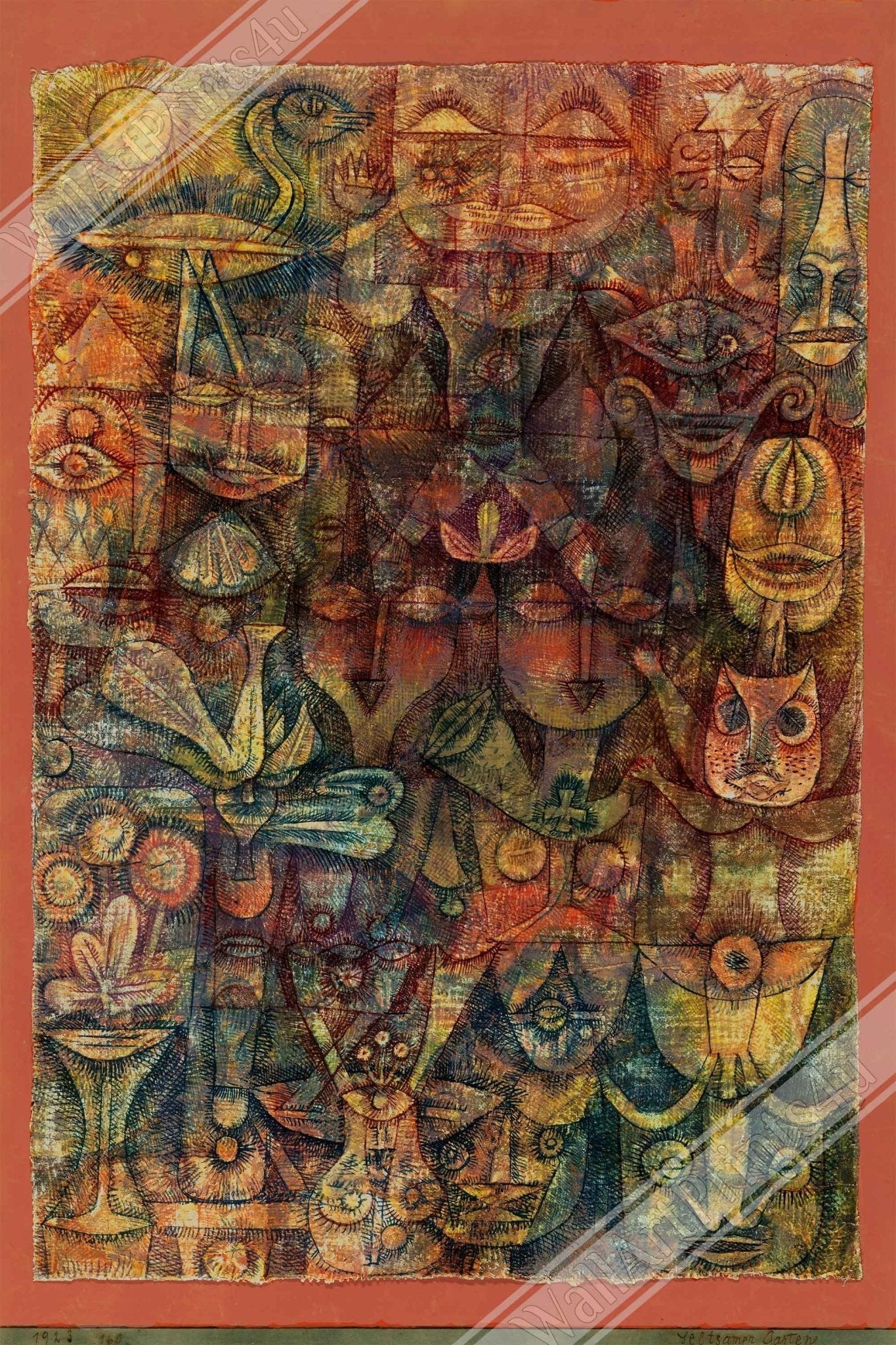 Paul Klee Strange Garden Framed Print, Abstract Art Framed, Paul Klee Frameds - WallArtPrints4U
