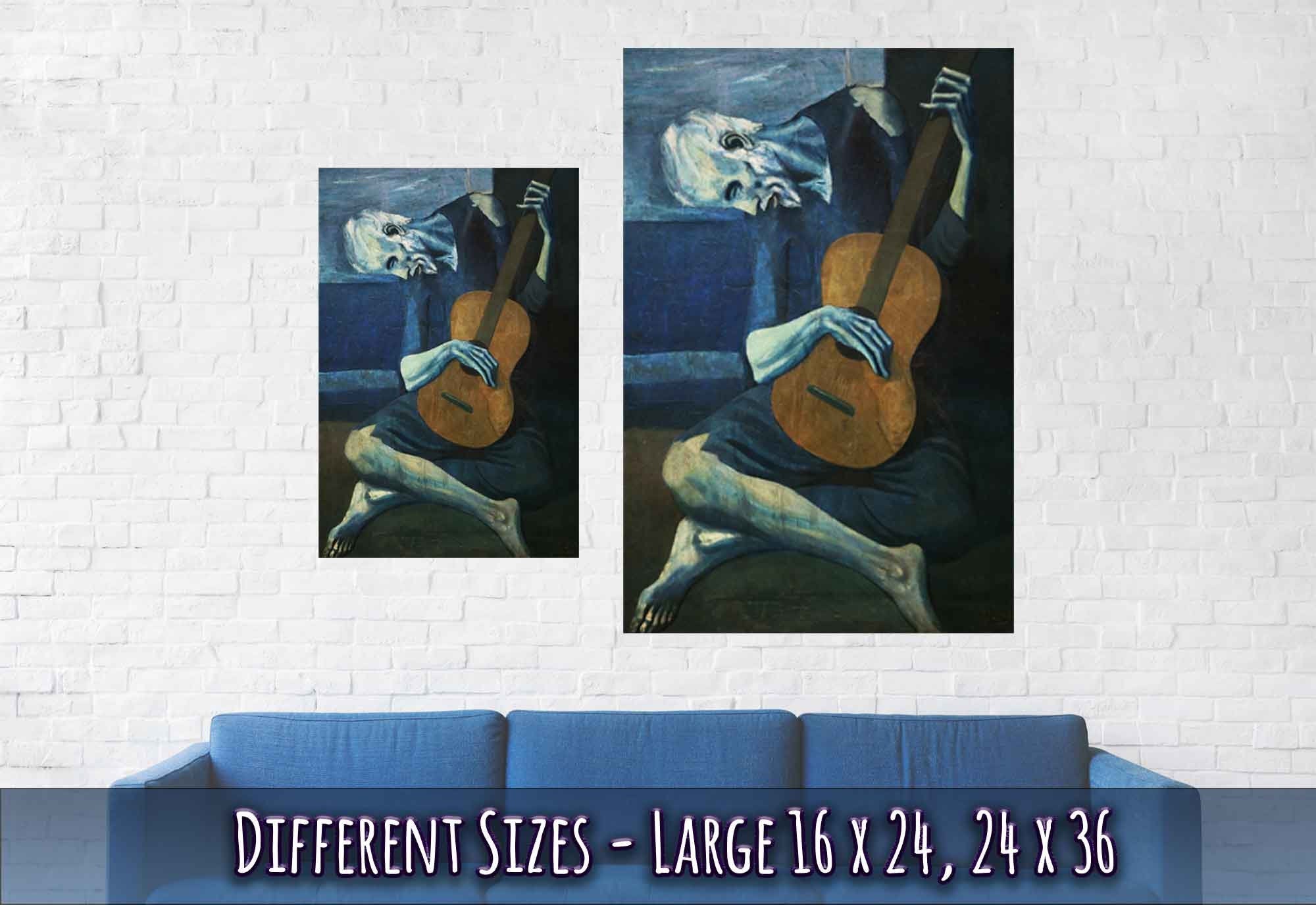 Picasso Poster, The Old Guitarist - Picasso Print, Pablo Picasso 1904 - WallArtPrints4U