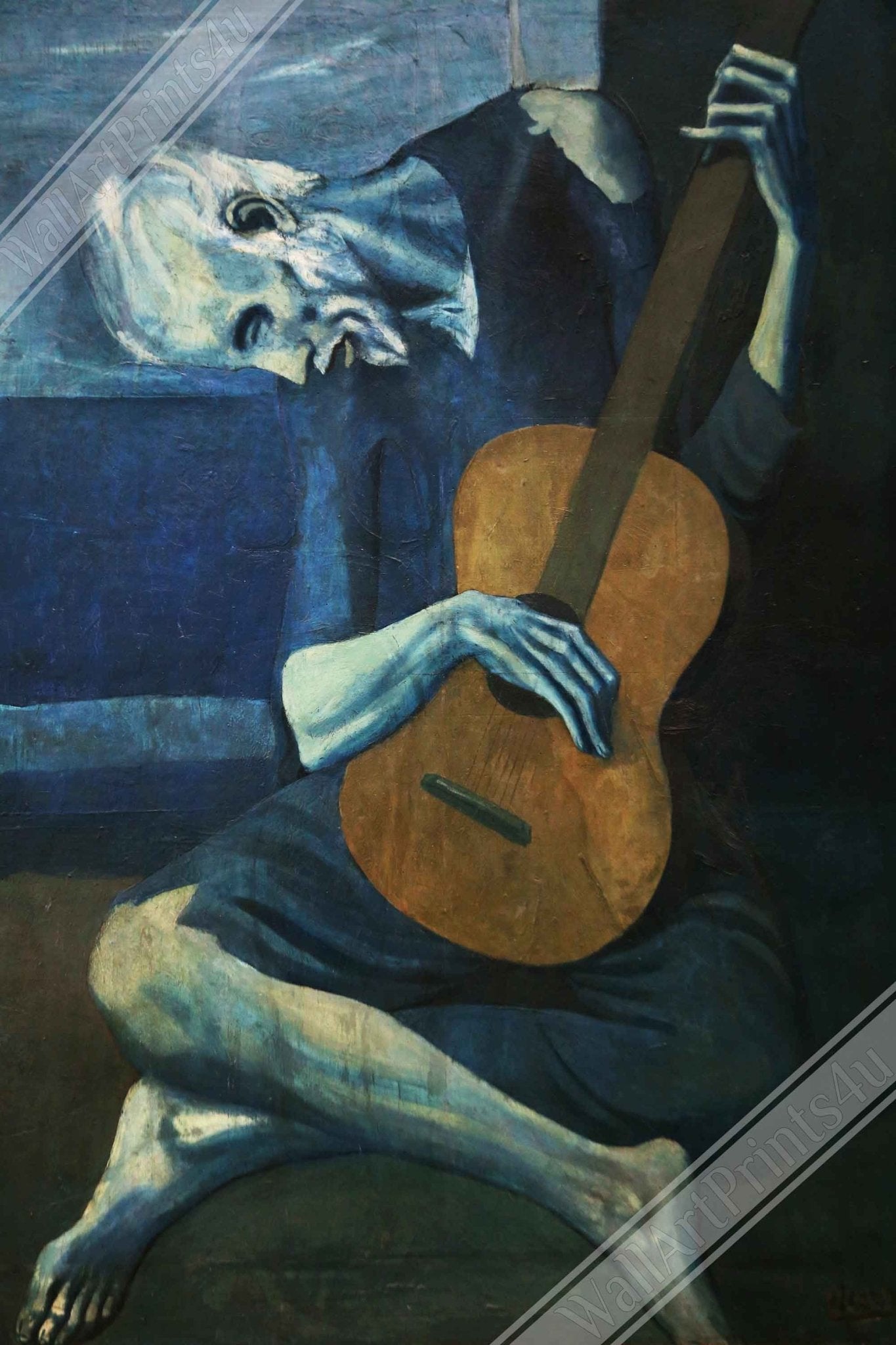 Picasso Poster, The Old Guitarist - Picasso Print, Pablo Picasso 1904 - WallArtPrints4U