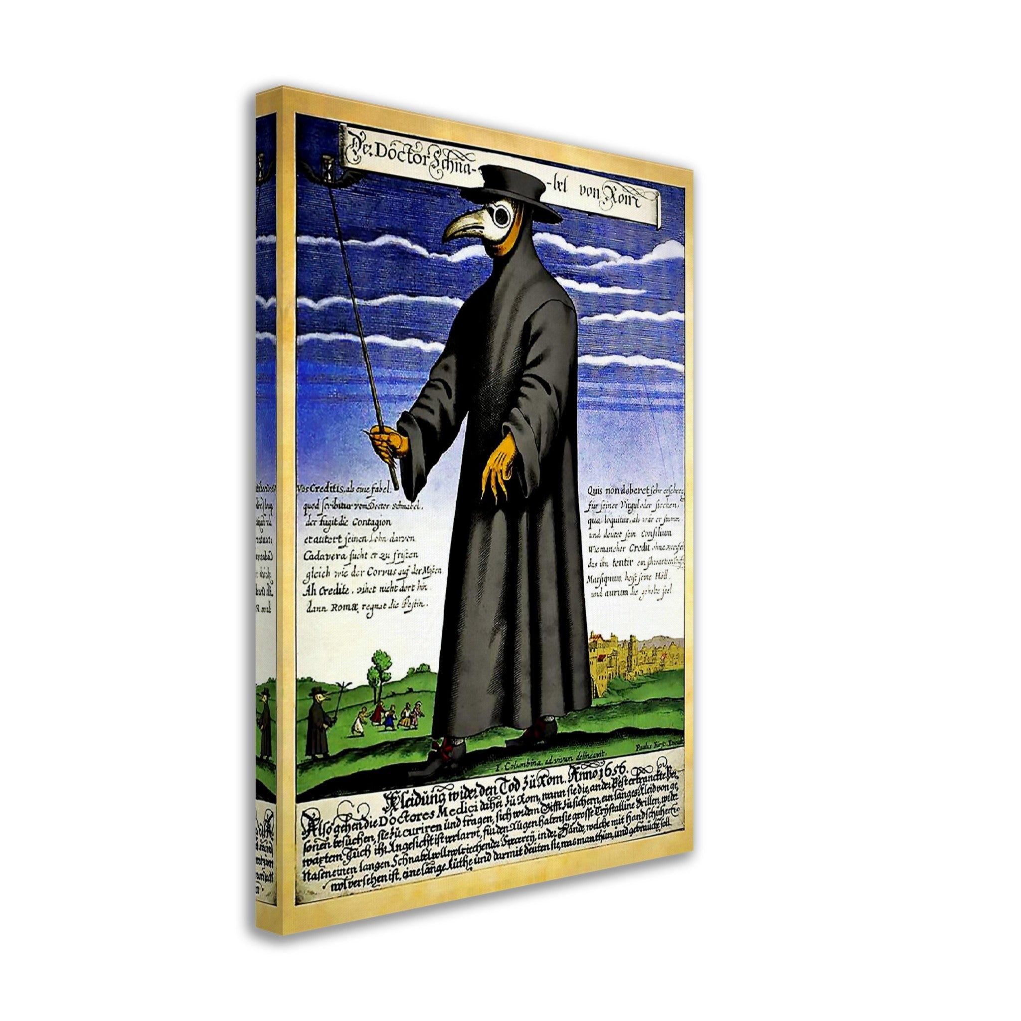 Plague Doctor Canvas - Plague Doctor Canvas Print - Dr Beak Circa 1660 - WallArtPrints4U