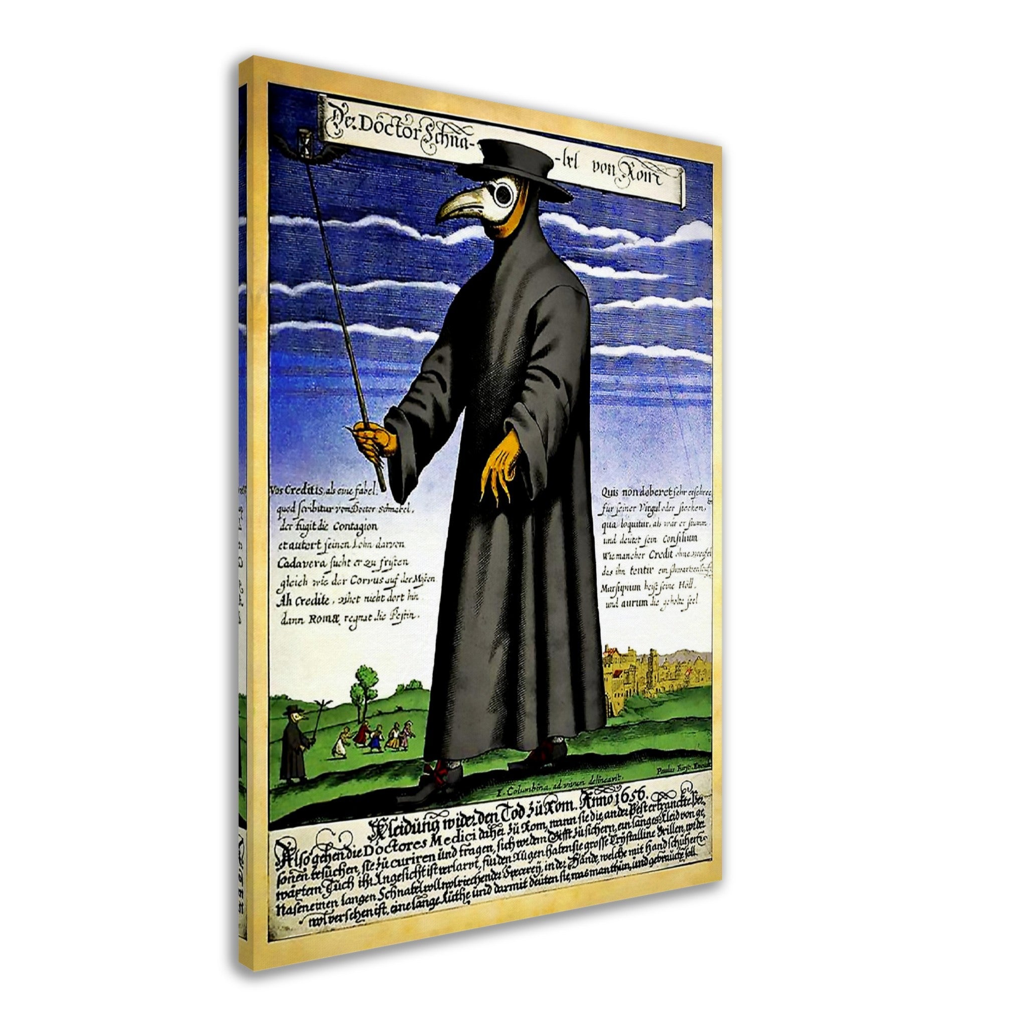 Plague Doctor Canvas - Plague Doctor Canvas Print - Dr Beak Circa 1660 - WallArtPrints4U