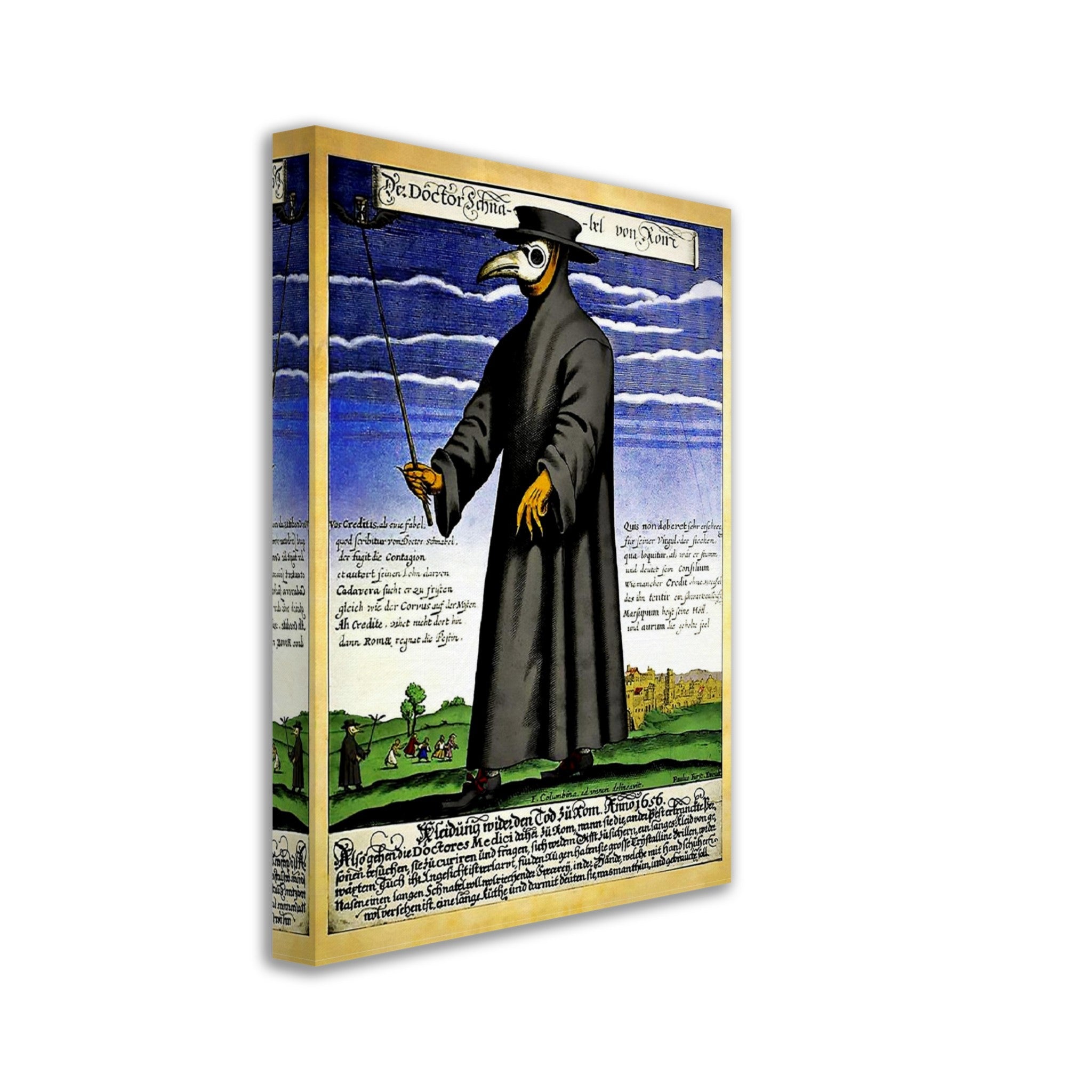 Plague Doctor Canvas - Plague Doctor Canvas Print - Dr Beak Circa 1660 - WallArtPrints4U