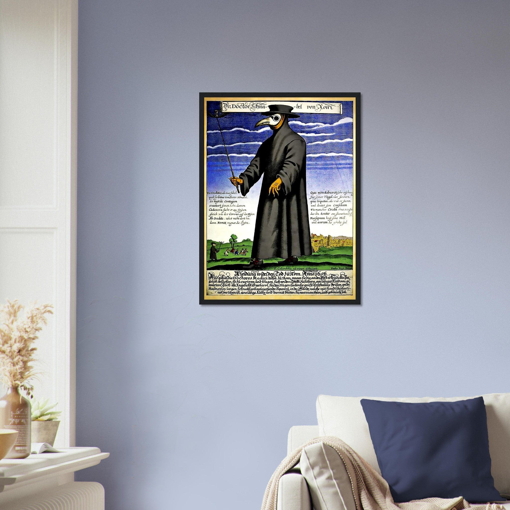 Plague Doctor Framed - Plague Doctor Framed Print - Dr Beak Circa 1660 UK, EU, USA, AUS Domestic Shipping - WallArtPrints4U