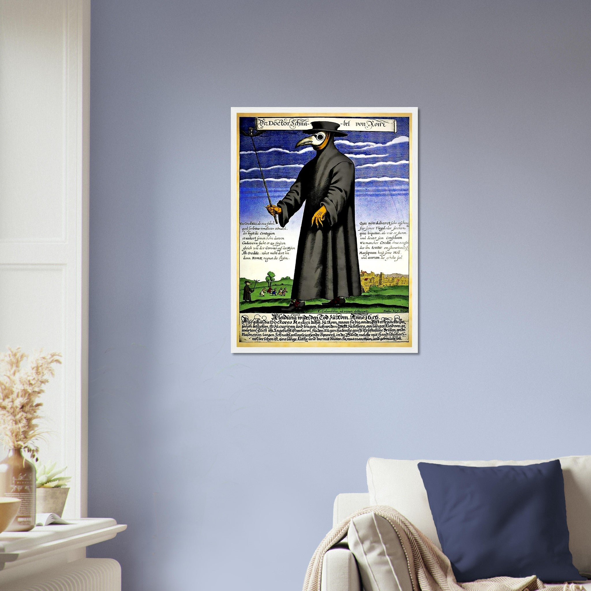 Plague Doctor Framed - Plague Doctor Framed Print - Dr Beak Circa 1660 UK, EU, USA, AUS Domestic Shipping - WallArtPrints4U