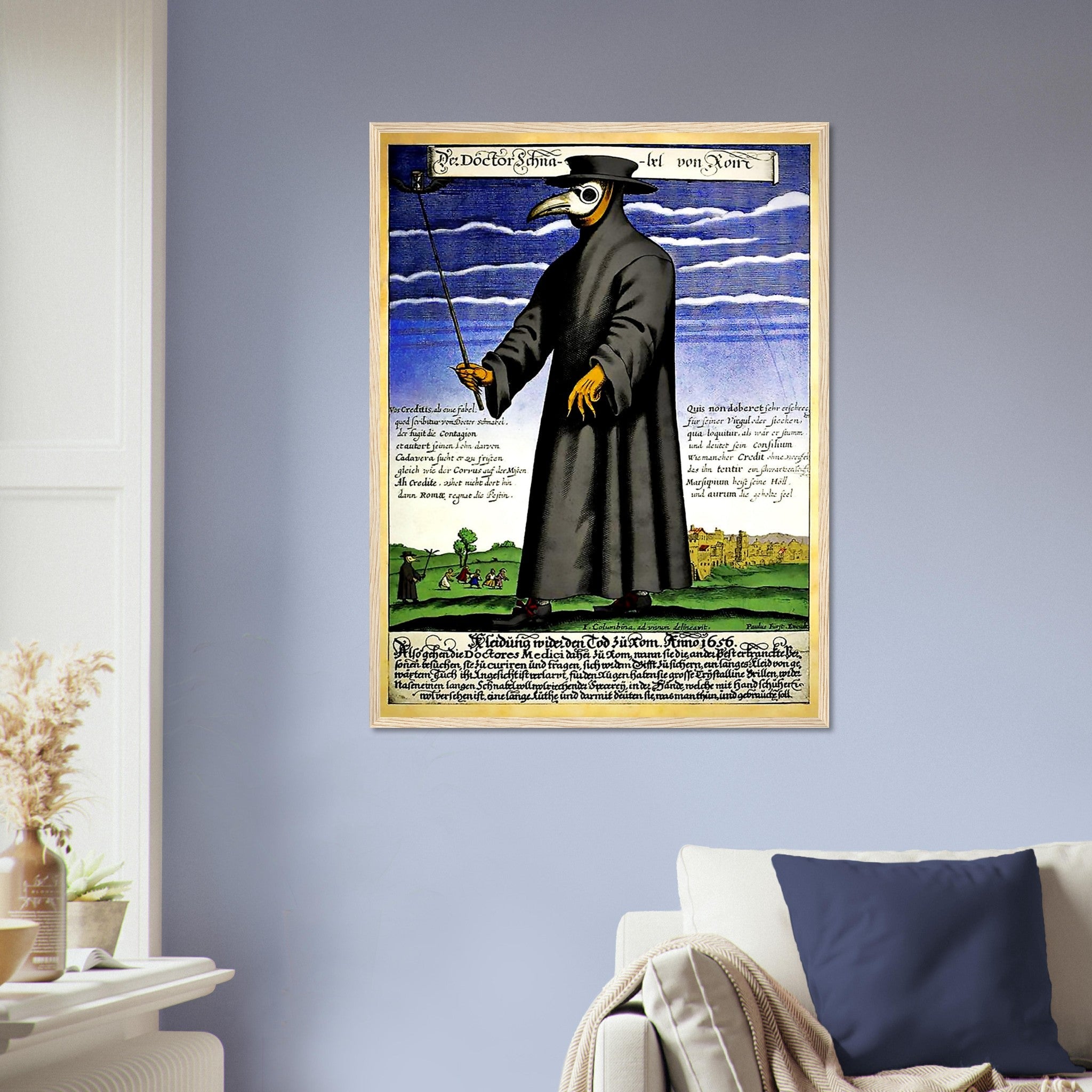 Plague Doctor Framed - Plague Doctor Framed Print - Dr Beak Circa 1660 UK, EU, USA, AUS Domestic Shipping - WallArtPrints4U