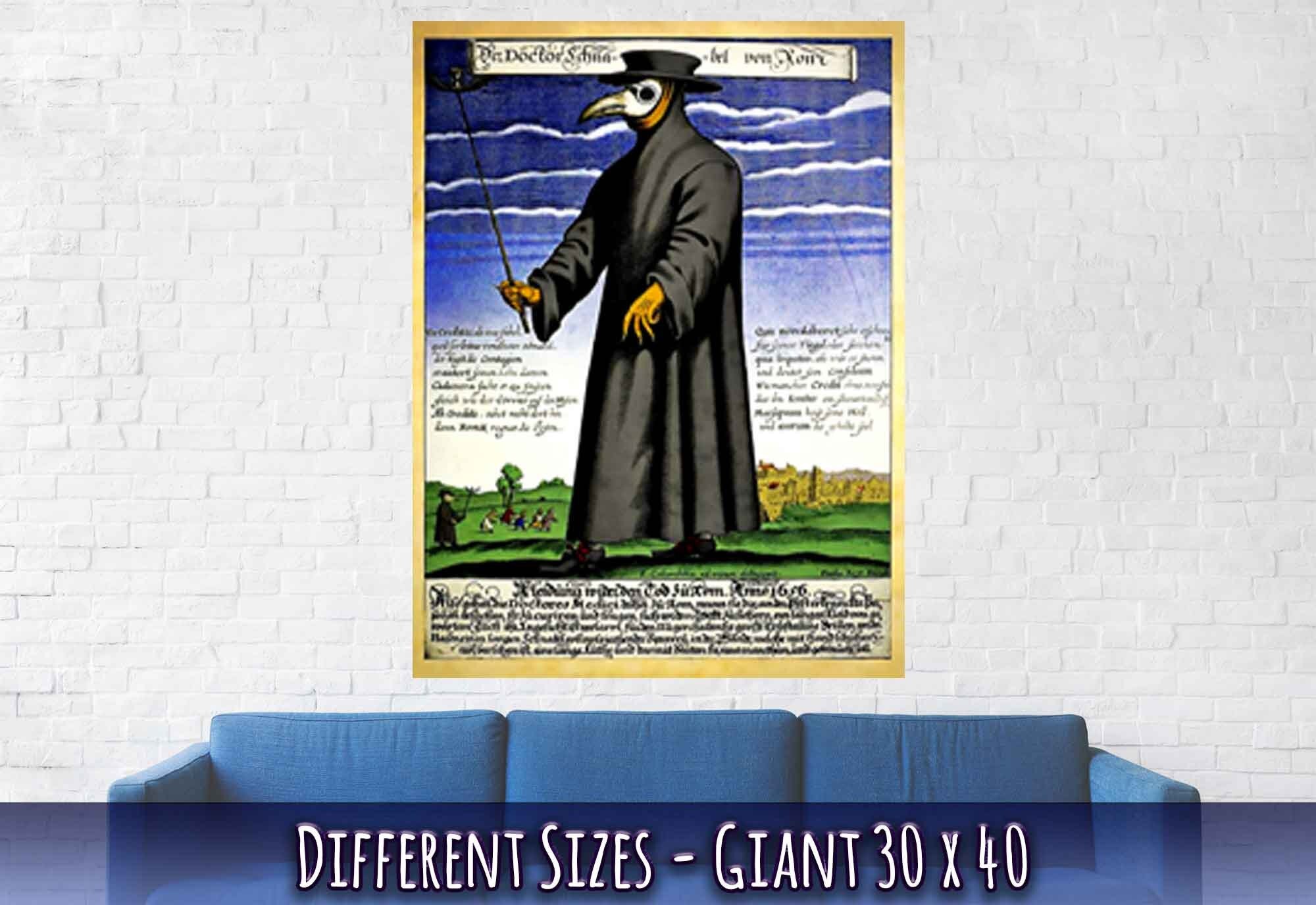 Plague Doctor Poster - Plague Doctor Print - Dr Beak Circa 1660 - WallArtPrints4U