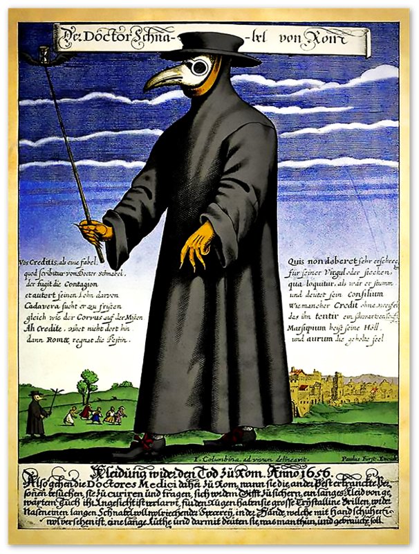 Plague Doctor Poster - Plague Doctor Print - Dr Beak Circa 1660 - WallArtPrints4U