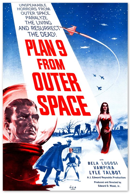 Plan 9 Poster, Vintage Movie Poster 1957 Poster Film Art - WallArtPrints4U