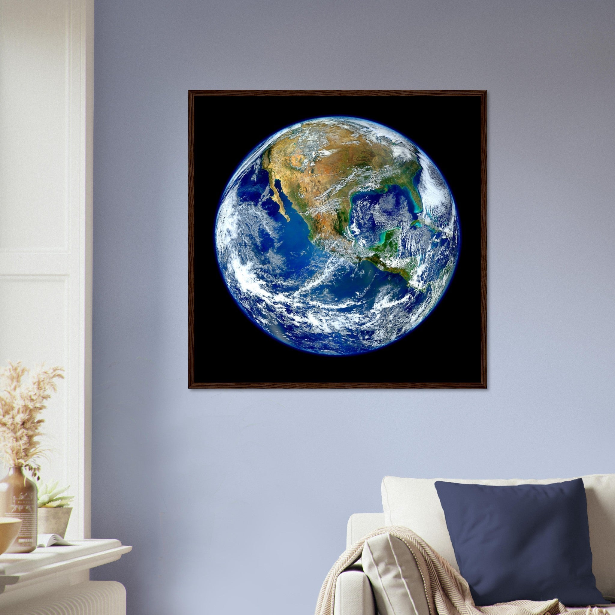 Planet Earth Framed - Planet Earth Framed Print North America Low Orbit. - WallArtPrints4U