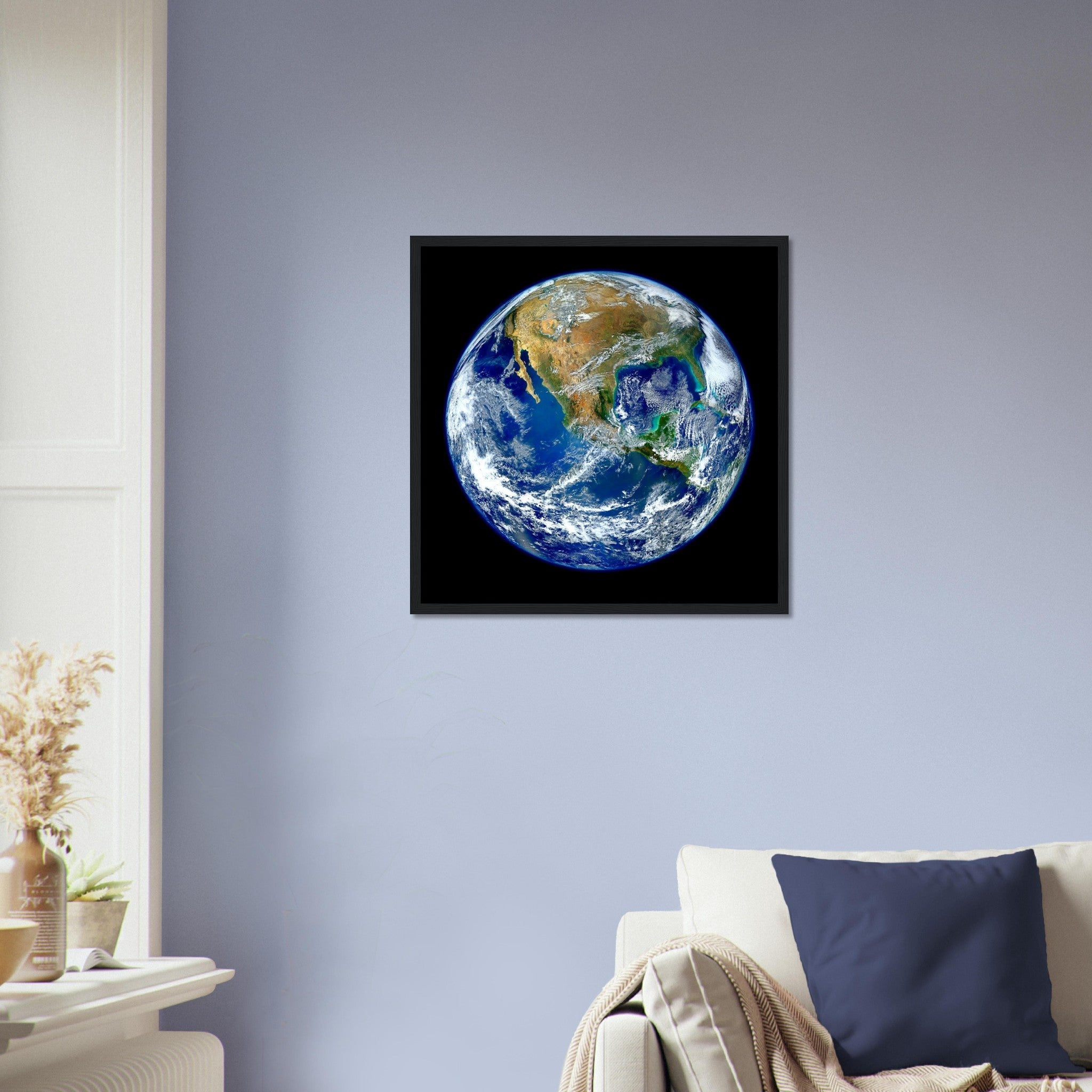 Planet Earth Framed - Planet Earth Framed Print North America Low Orbit. - WallArtPrints4U