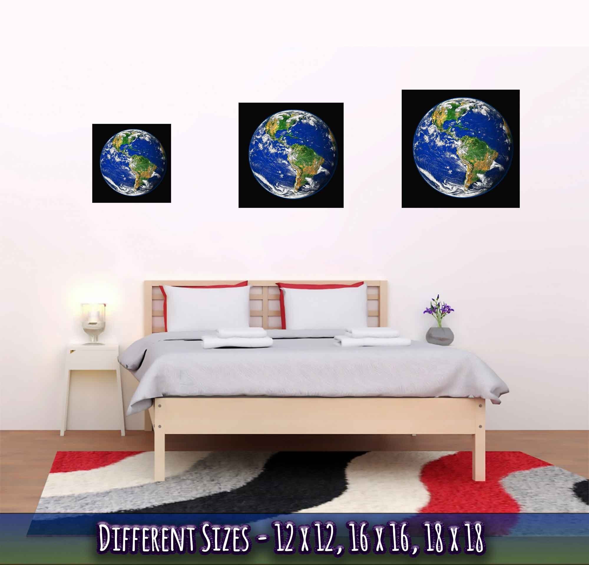 Planet Earth Poster - Planet Earth Print With Hurricane Showing North And South American Continents - WallArtPrints4U