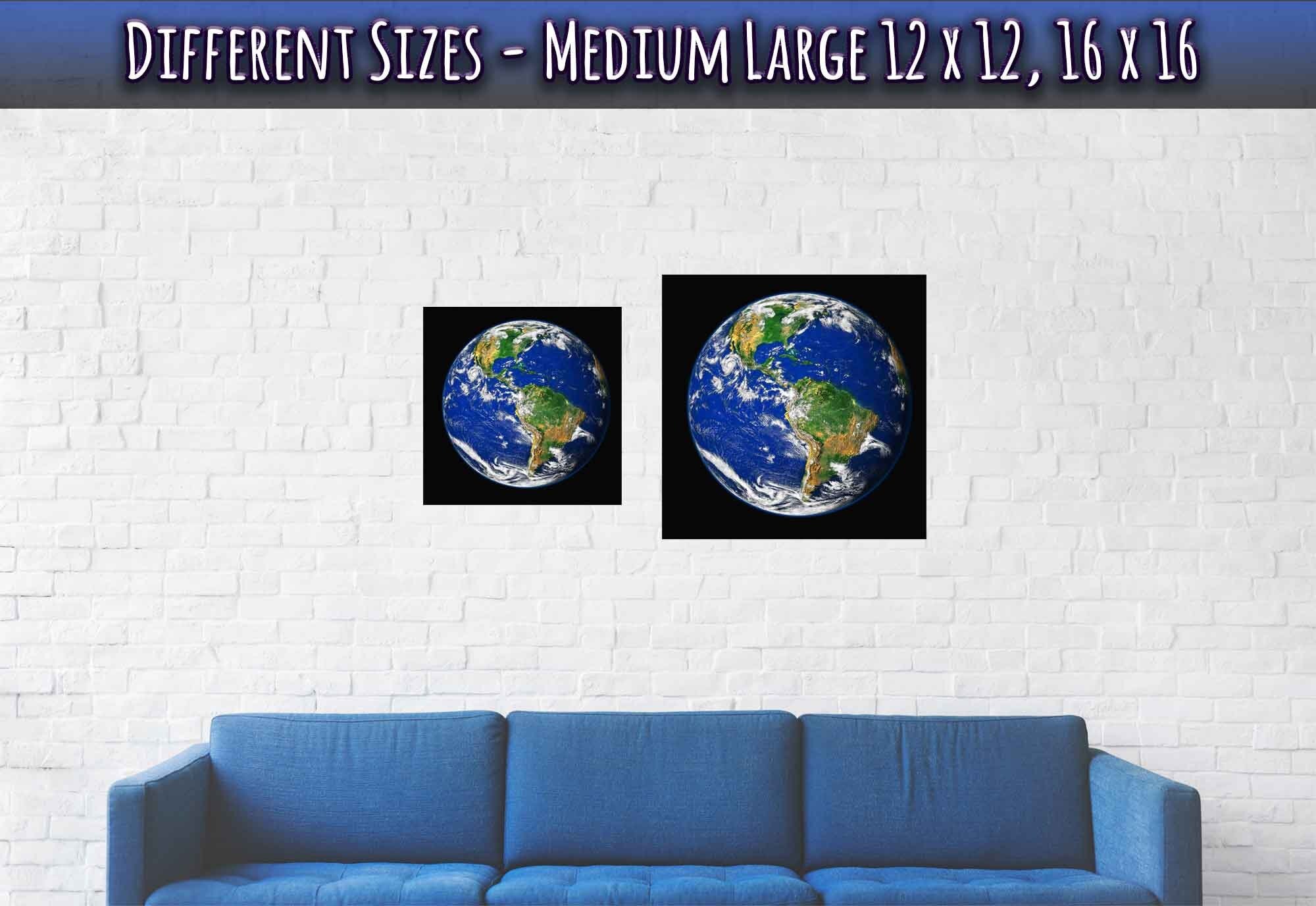 Planet Earth Poster - Planet Earth Print With Hurricane Showing North And South American Continents - WallArtPrints4U