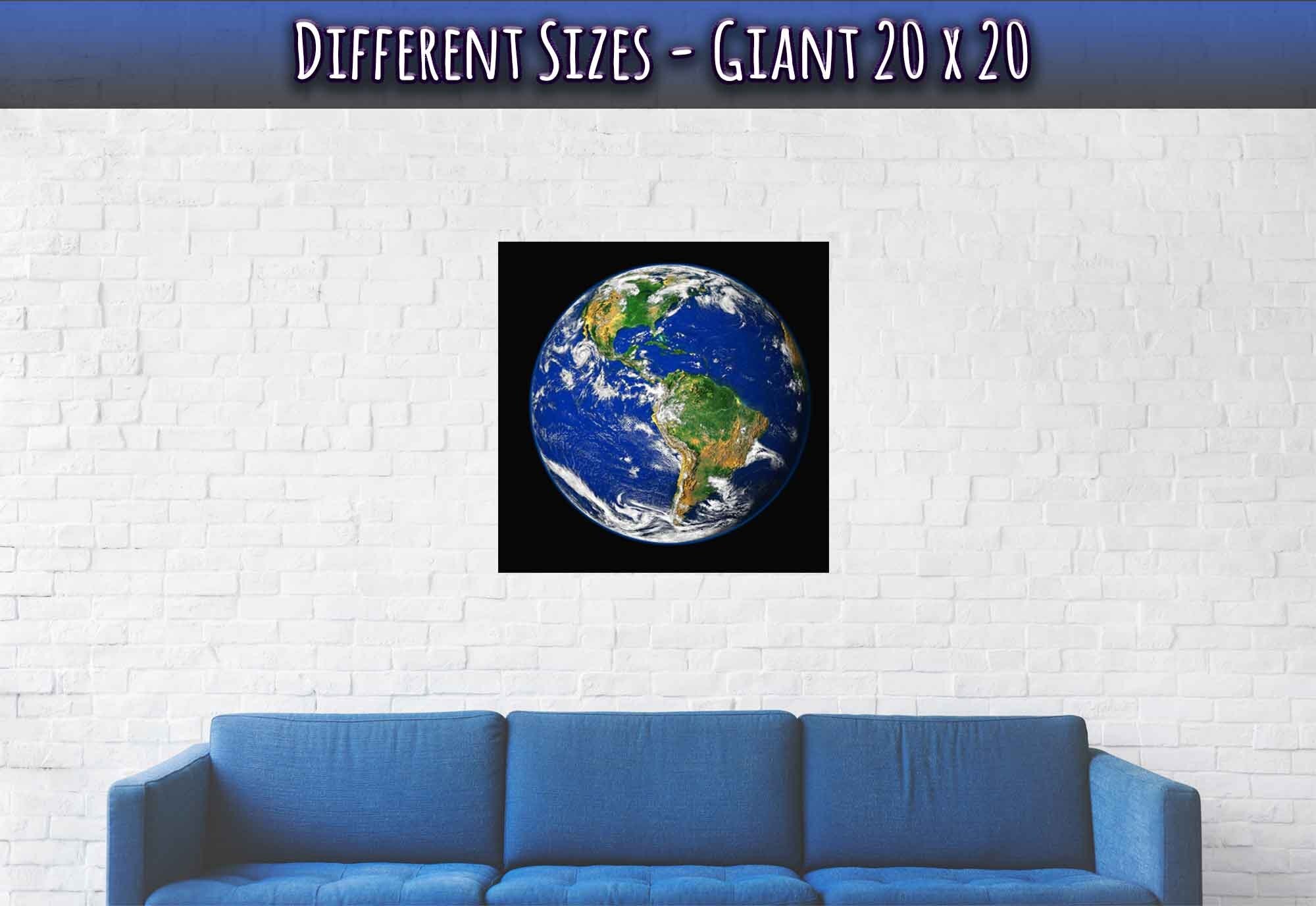 Planet Earth Poster - Planet Earth Print With Hurricane Showing North And South American Continents - WallArtPrints4U