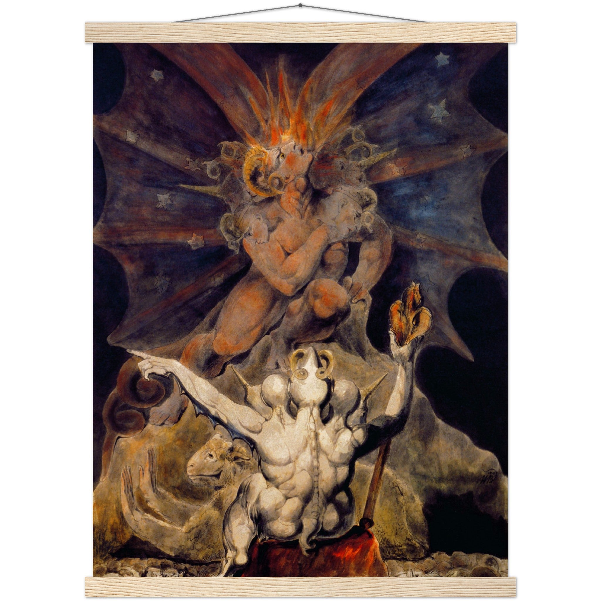 William Blake Poster, The Number Of The Beast Is 666, End Of Times Poster UK, EU USA Domestic Shipping
