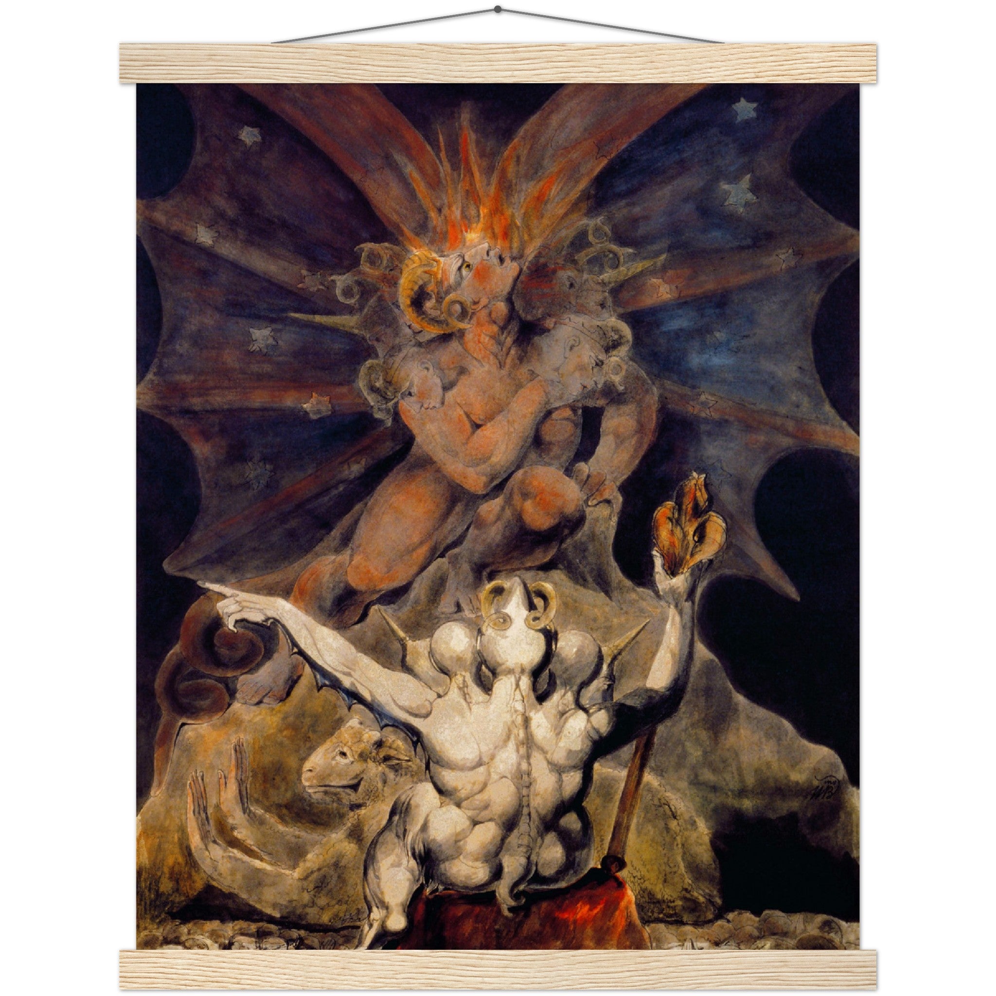 William Blake Poster, The Number Of The Beast Is 666, End Of Times Poster UK, EU USA Domestic Shipping