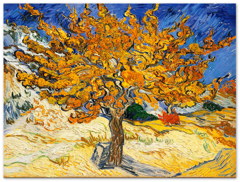 The Mulberry Tree Poster Print, Vincent Van Gogh 1889 Vintage Fall Tree Poster