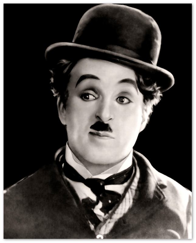 Póster de Charlie Chaplin, El vagabundo, fotografía antigua, impresión de Charlie Chaplin: estrella del cine mudo de Hollywood