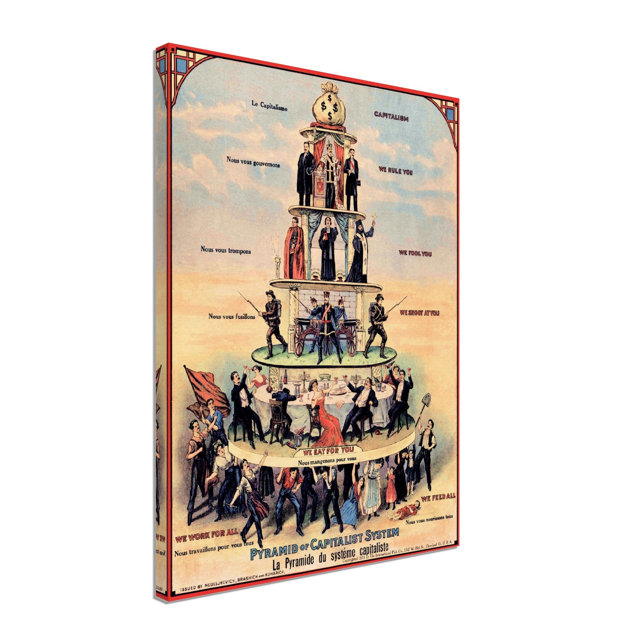 Pyramid Of Capitalist System Canvas Print - Anti Capitalist Canvas 1911 - WallArtPrints4U