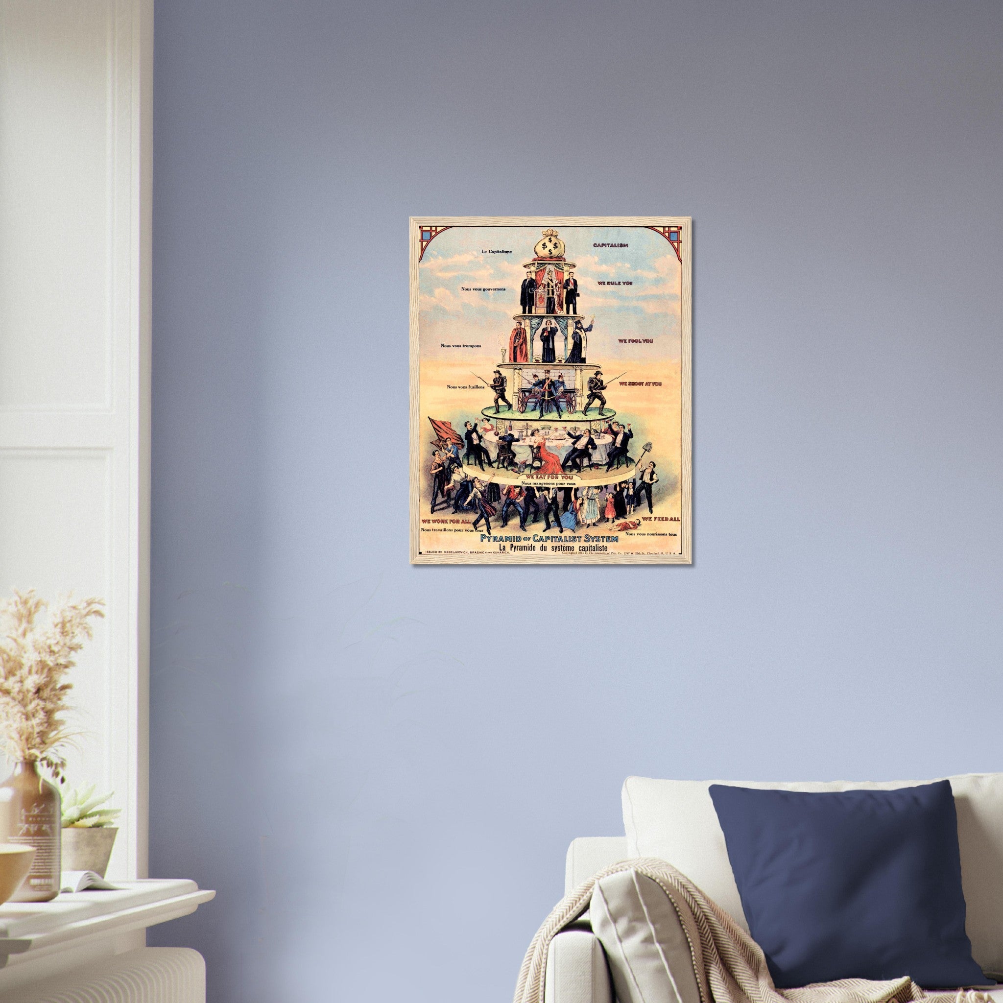 Pyramid Of Capitalist System Framed Print - Anti Capitalist Framed 1911 - UK, EU USA Domestic Shipping - WallArtPrints4U