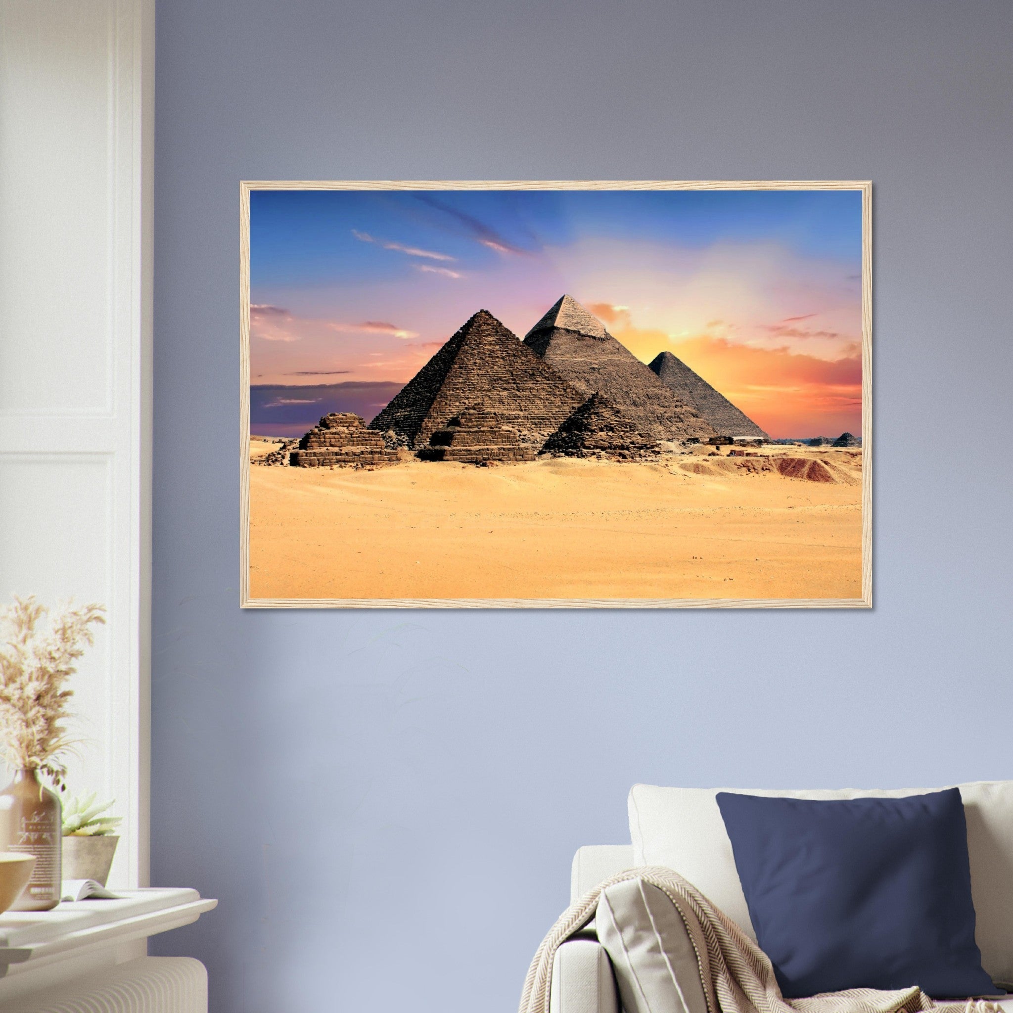 Pyramids Framed Print Great Pyramids Of Khufu, Menkaure And Khafre Egyptian Pyramids Of Giza - WallArtPrints4U