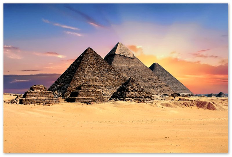 Pyramids Poster Great Pyramids Of Khufu, Menkaure And Khafre Egyptian Pyramids Of Giza - WallArtPrints4U