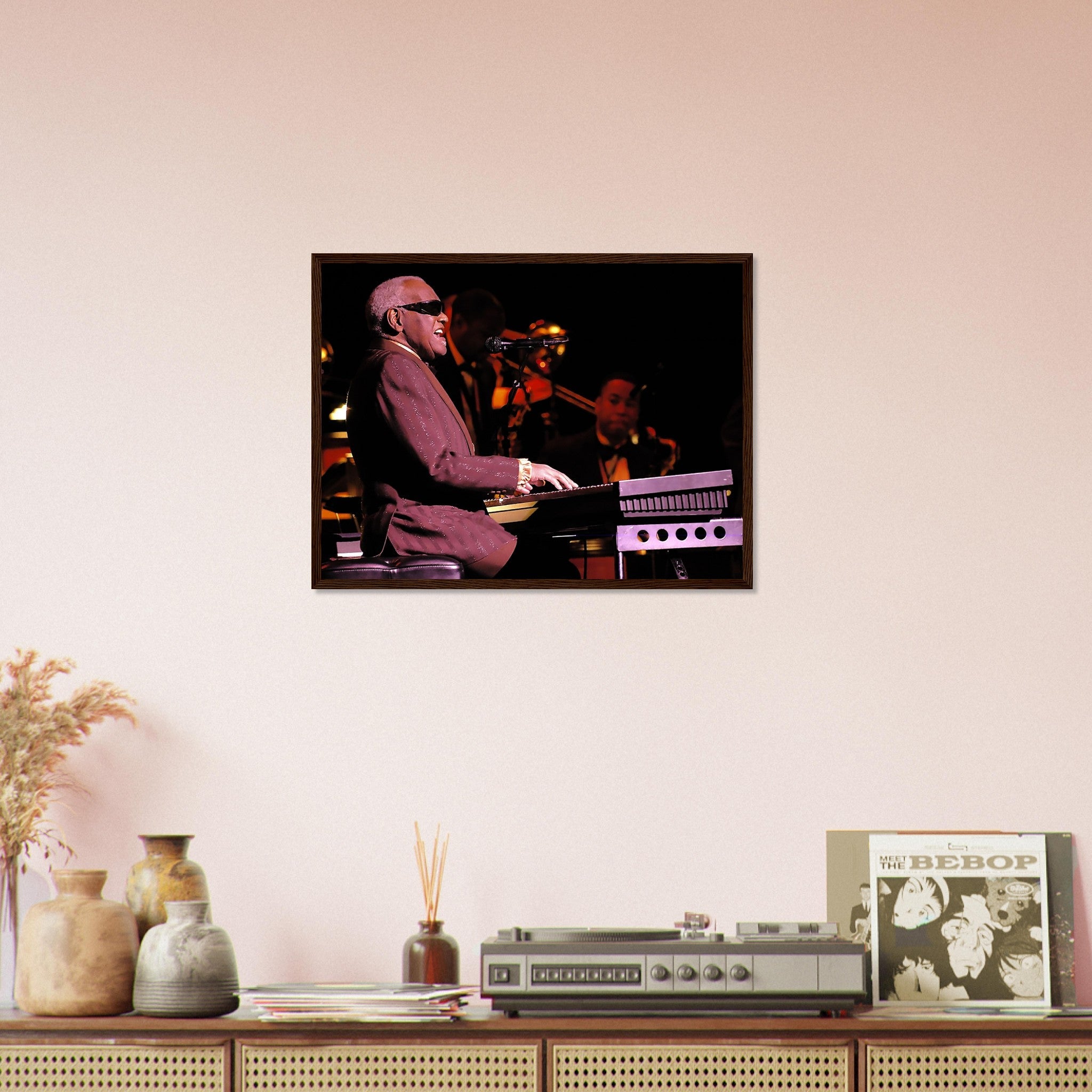 Ray Charles Framed, Soul Music Pioneer, Brother Ray The Genius, Vintage Photo Portrait - Ray Charles Framed Print - WallArtPrints4U