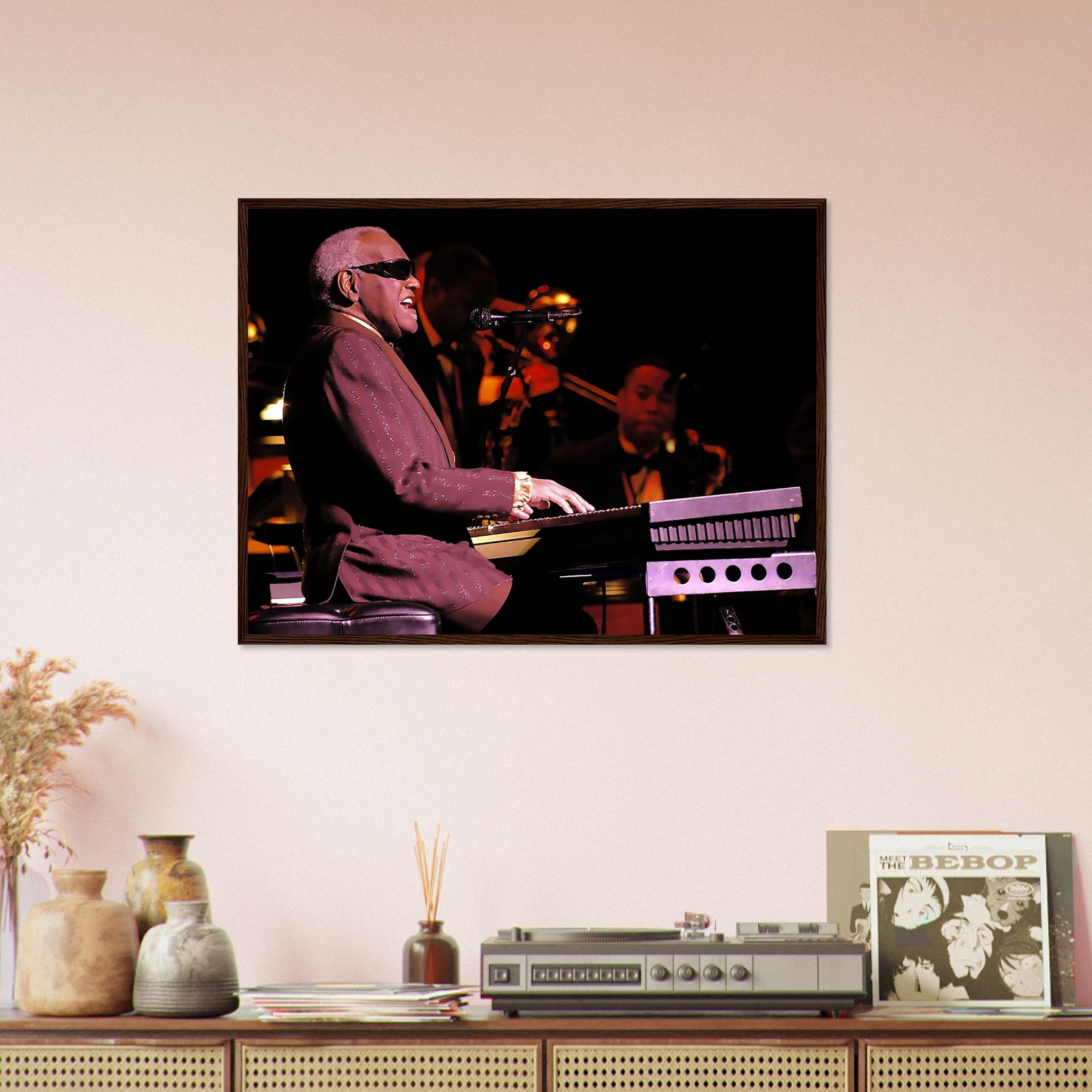 Ray Charles Framed, Soul Music Pioneer, Brother Ray The Genius, Vintage Photo Portrait - Ray Charles Framed Print - WallArtPrints4U