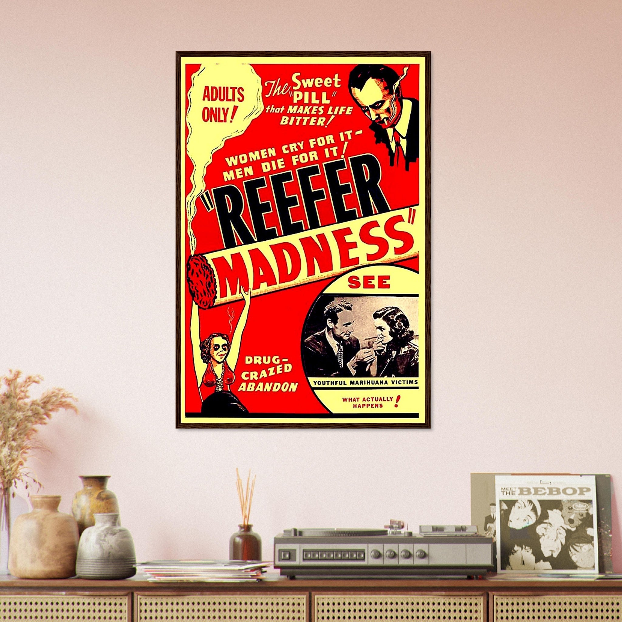 Reefer Madness Propaganda Framed, "Scary" Cannabis Propaganda - Reefer Madness Propaganda Framed Print - WallArtPrints4U