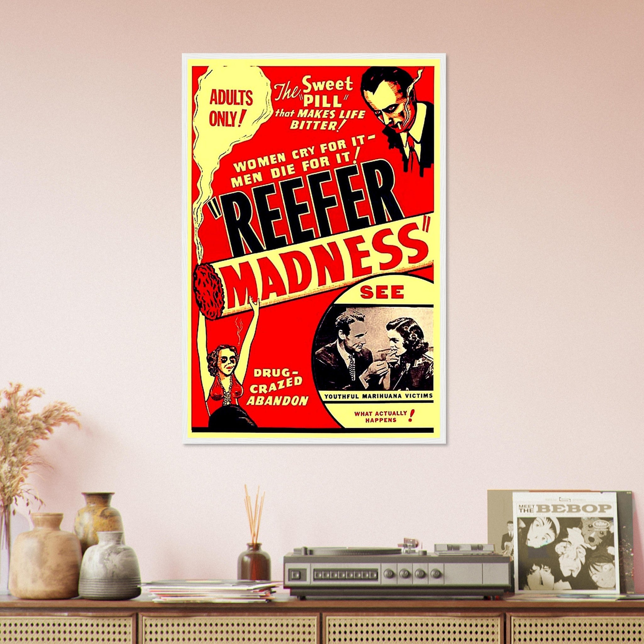 Reefer Madness Propaganda Framed, "Scary" Cannabis Propaganda - Reefer Madness Propaganda Framed Print - WallArtPrints4U