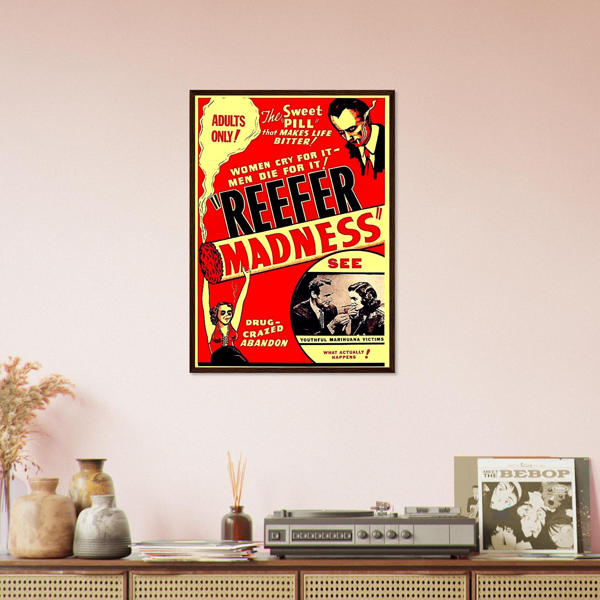 Reefer Madness Propaganda Framed, "Scary" Cannabis Propaganda - Reefer Madness Propaganda Framed Print - WallArtPrints4U