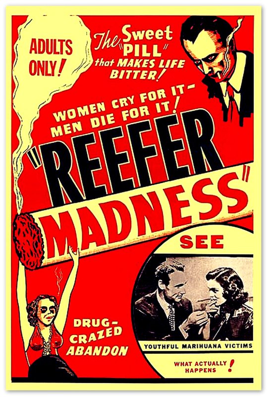 Reefer Madness Propaganda Poster, "Scary" Cannabis Propaganda - Reefer Madness Propaganda Print - WallArtPrints4U