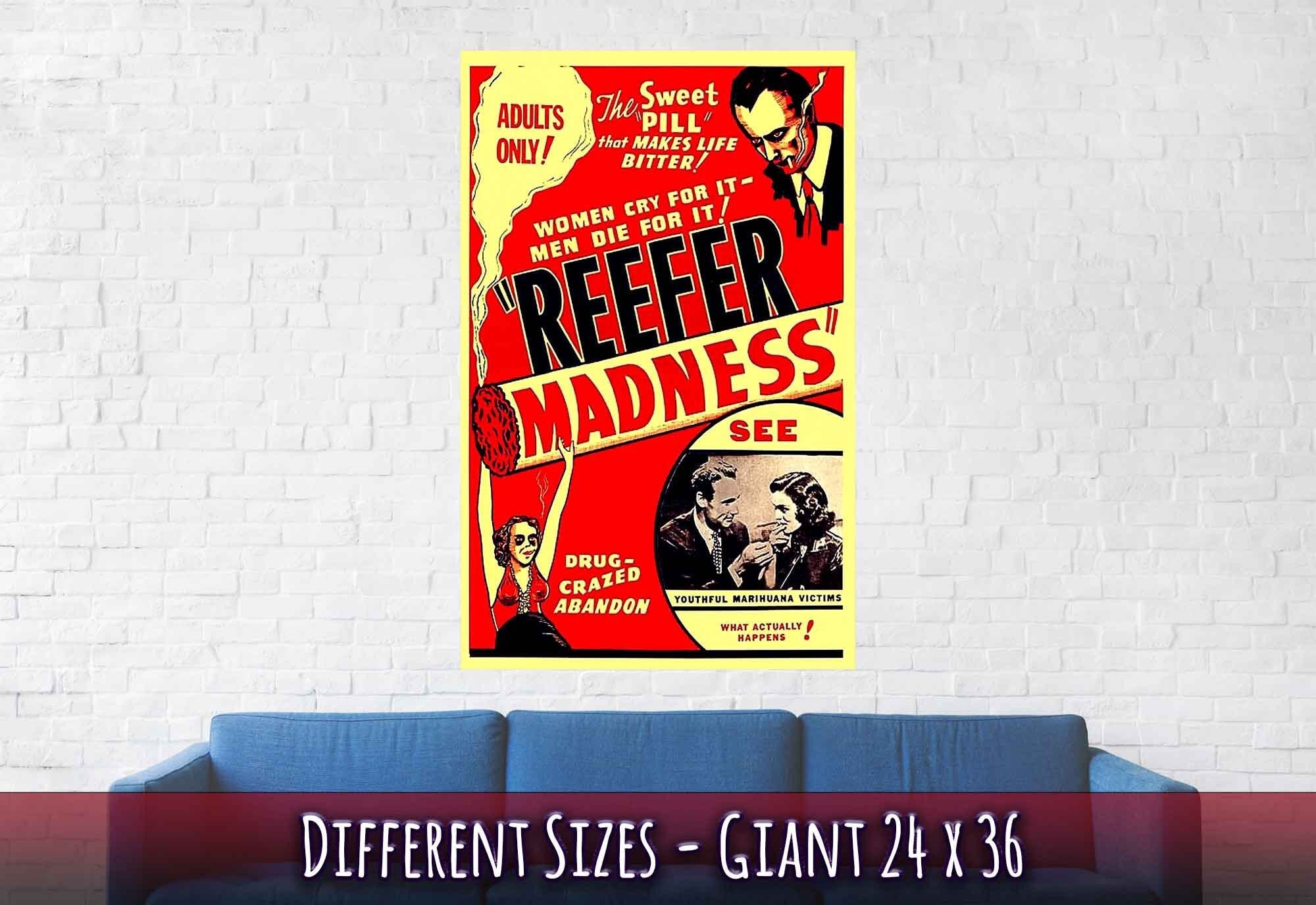 Reefer Madness Propaganda Poster, "Scary" Cannabis Propaganda - Reefer Madness Propaganda Print - WallArtPrints4U