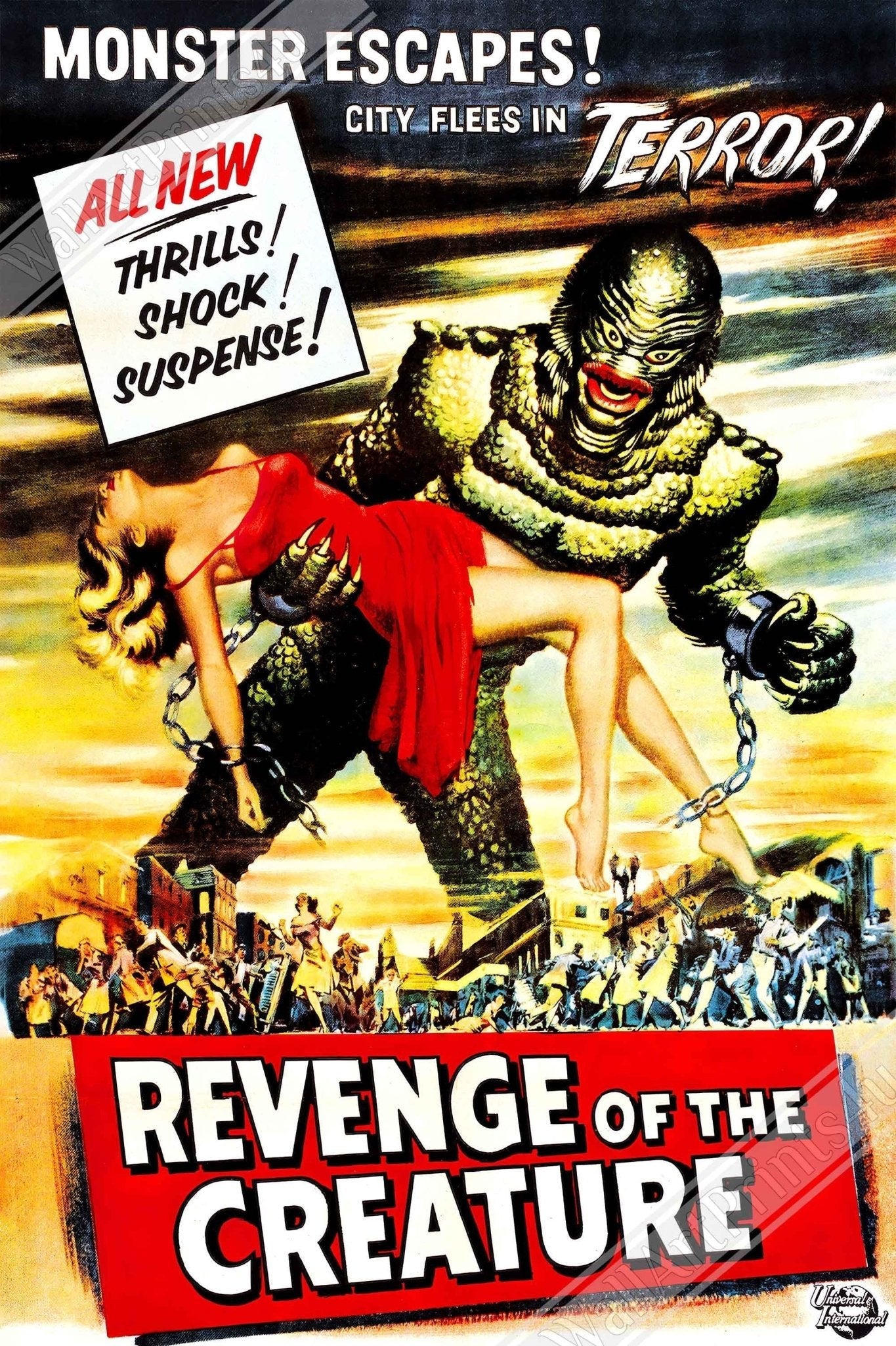Revenge Of The Creature Framed, Vintage Horror Movie Framed 1955 - WallArtPrints4U