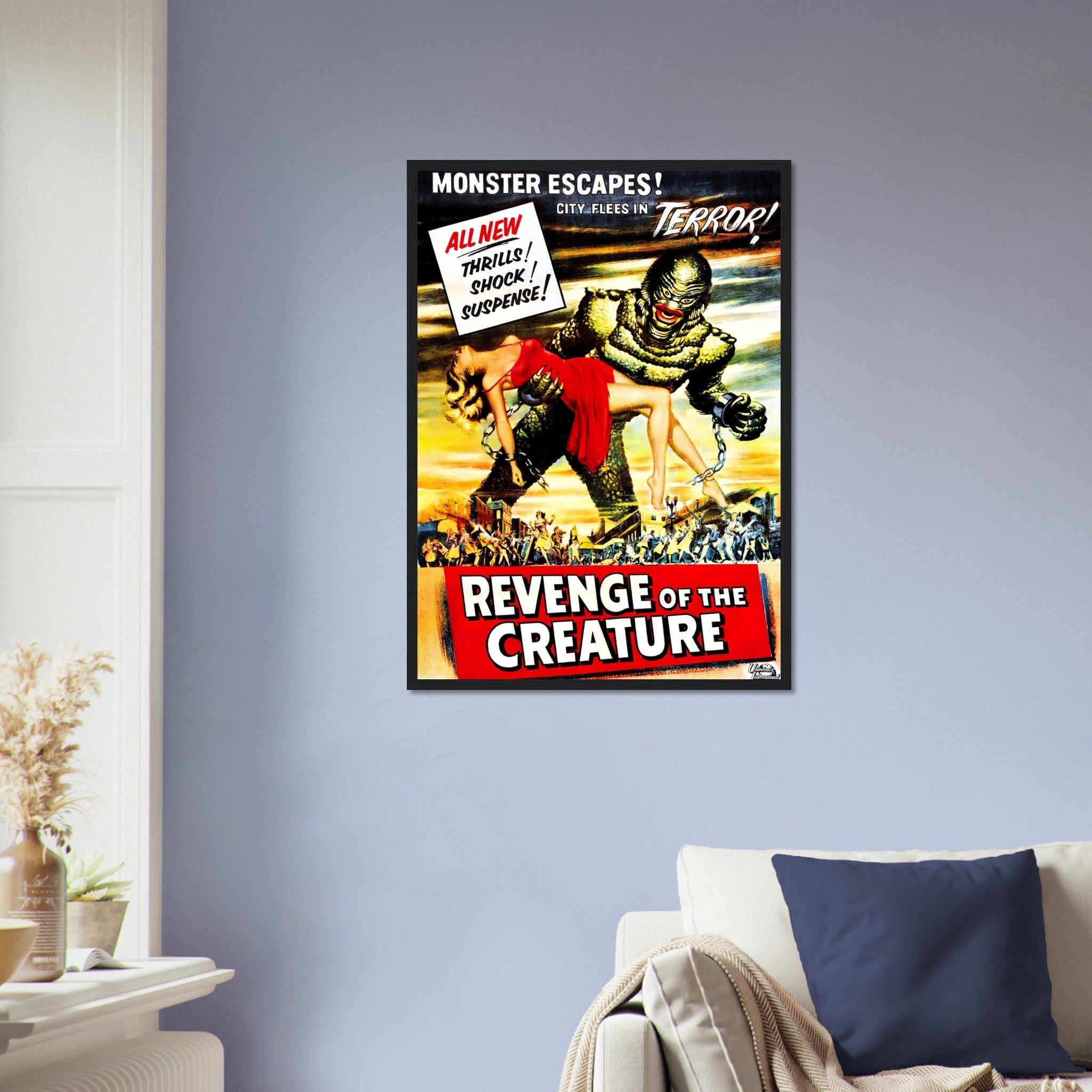 Revenge Of The Creature Framed, Vintage Horror Movie Framed 1955 - WallArtPrints4U