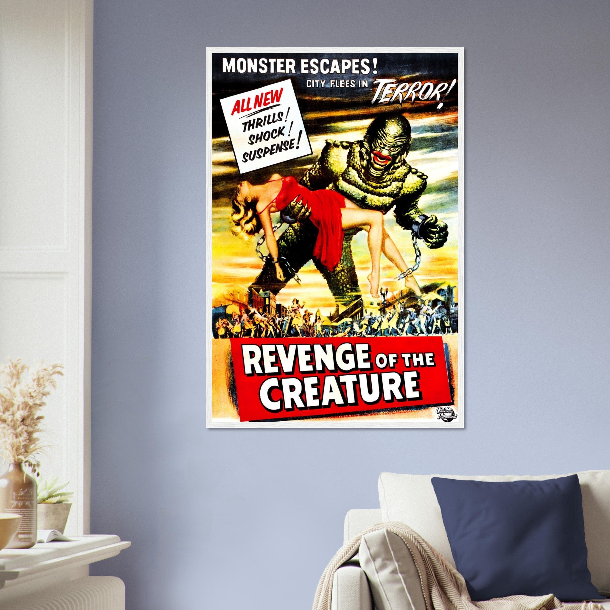 Revenge Of The Creature Framed, Vintage Horror Movie Framed 1955 - WallArtPrints4U