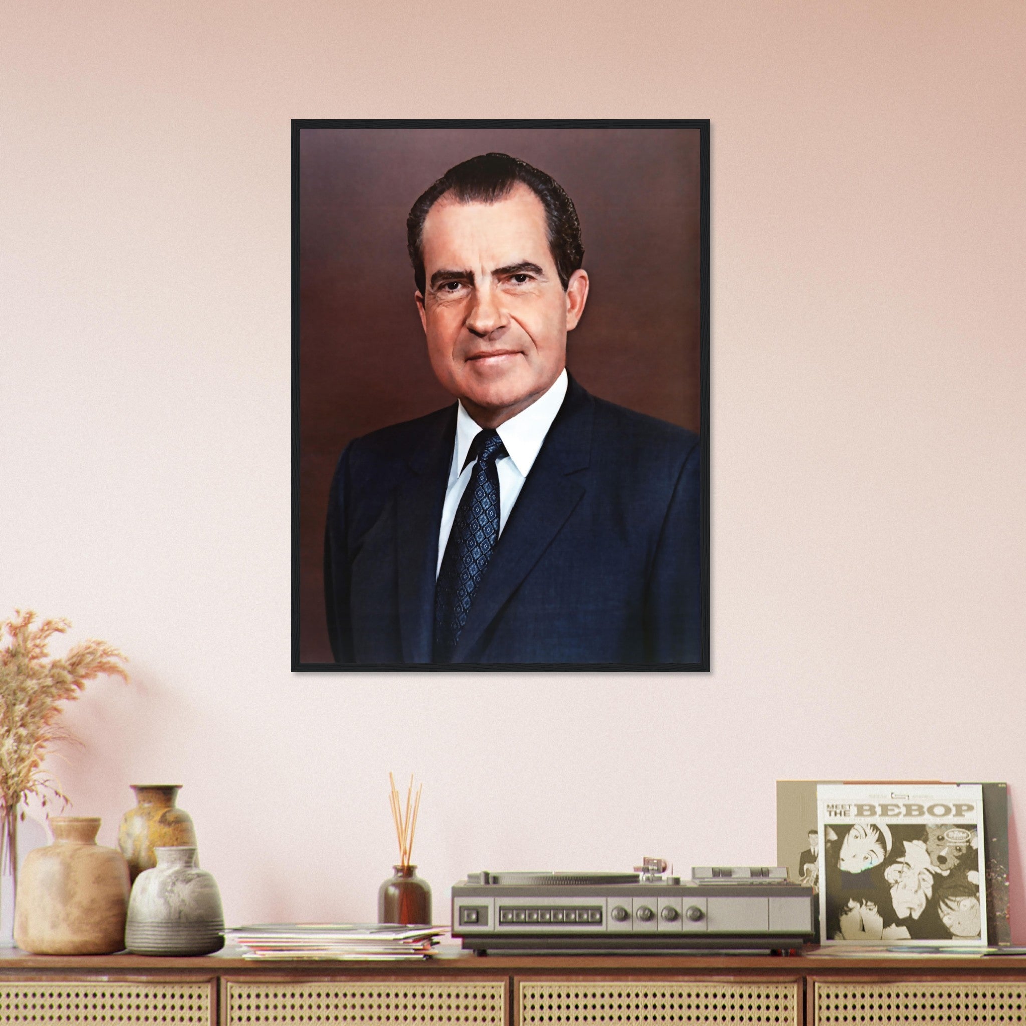 Richard Nixon Framed, 37th President Of These United States, Vintage Photo Portrait - Richard Nixon Framed Print UK, EU USA Domestic Shipping - WallArtPrints4U