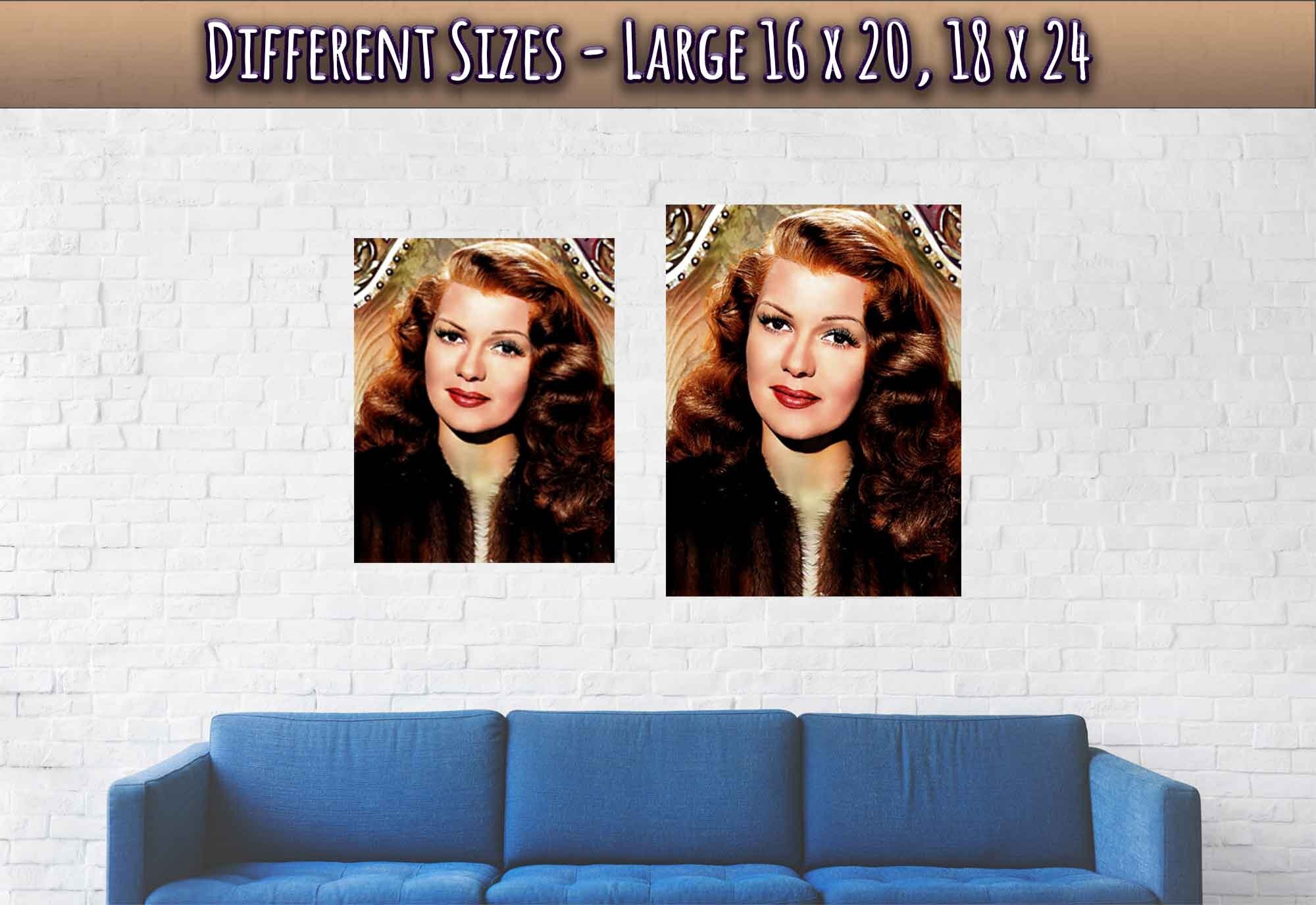 Rita Hayworth Poster, The Love Goddess, Vintage Photo In Color, Rita Hayworth Print, Silver Screen Star - WallArtPrints4U
