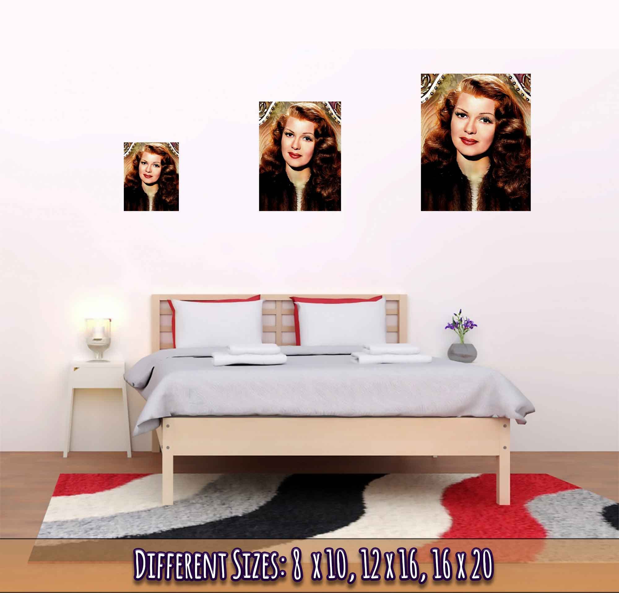Rita Hayworth Poster, The Love Goddess, Vintage Photo In Color, Rita Hayworth Print, Silver Screen Star - WallArtPrints4U