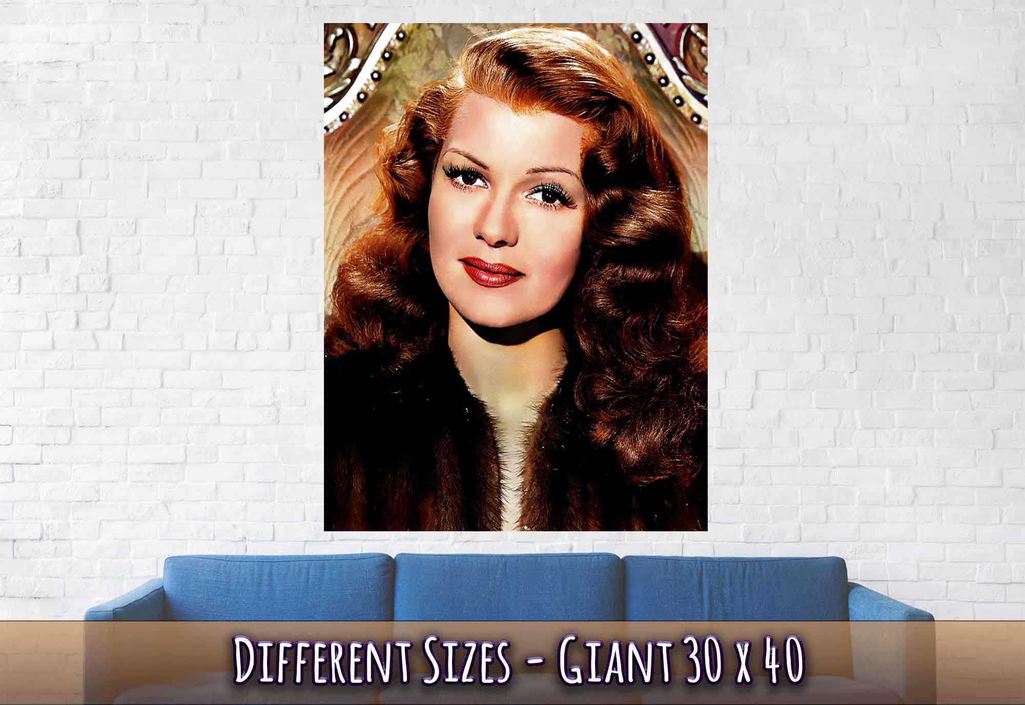 Rita Hayworth Poster, The Love Goddess, Vintage Photo In Color, Rita Hayworth Print, Silver Screen Star - WallArtPrints4U