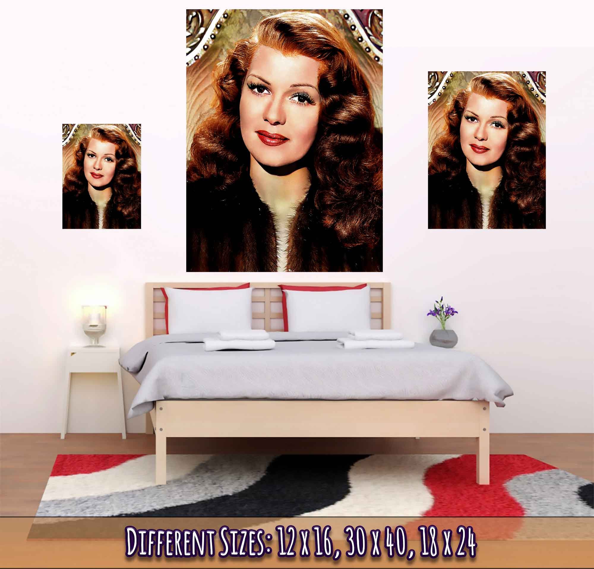 Rita Hayworth Poster, The Love Goddess, Vintage Photo In Color, Rita Hayworth Print, Silver Screen Star - WallArtPrints4U