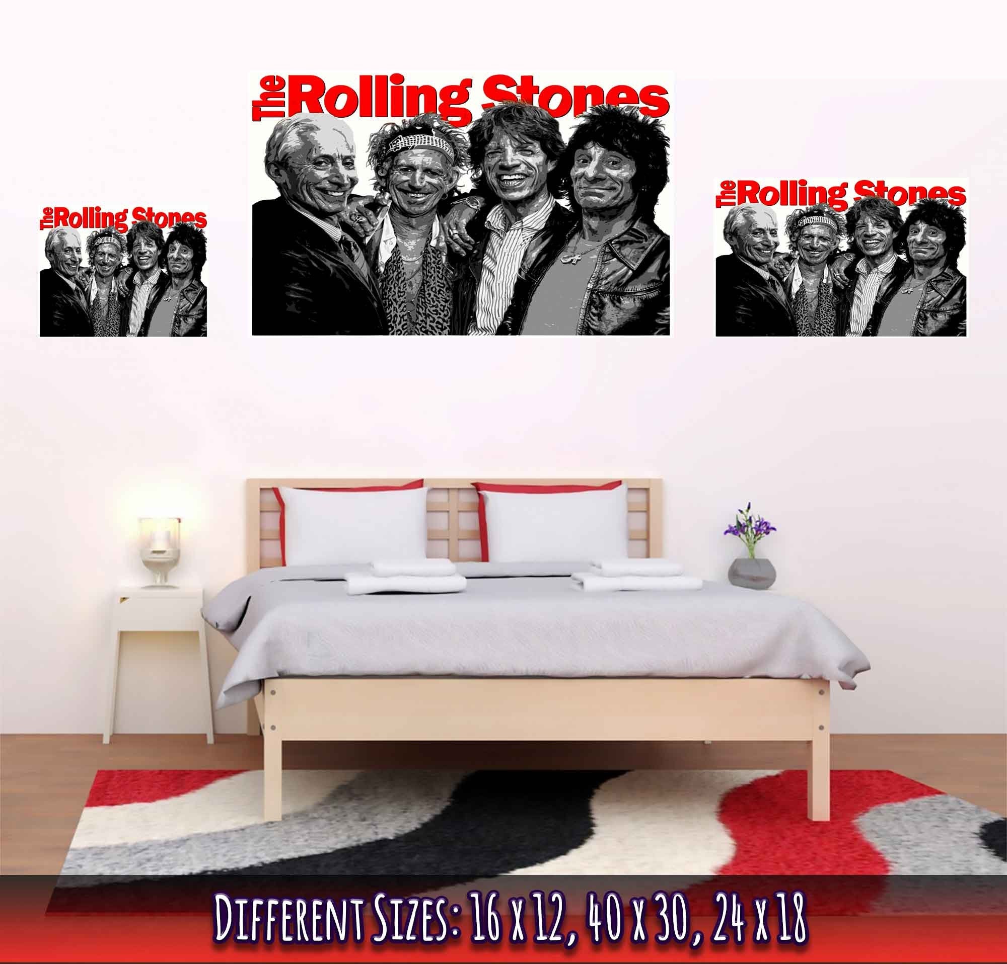 Rolling Stones Poster, Vintage Photo Print - Rolling Stones Band Print - WallArtPrints4U