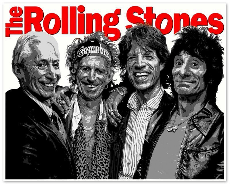 Rolling Stones Poster, Vintage Photo Print - Rolling Stones Band Print - WallArtPrints4U