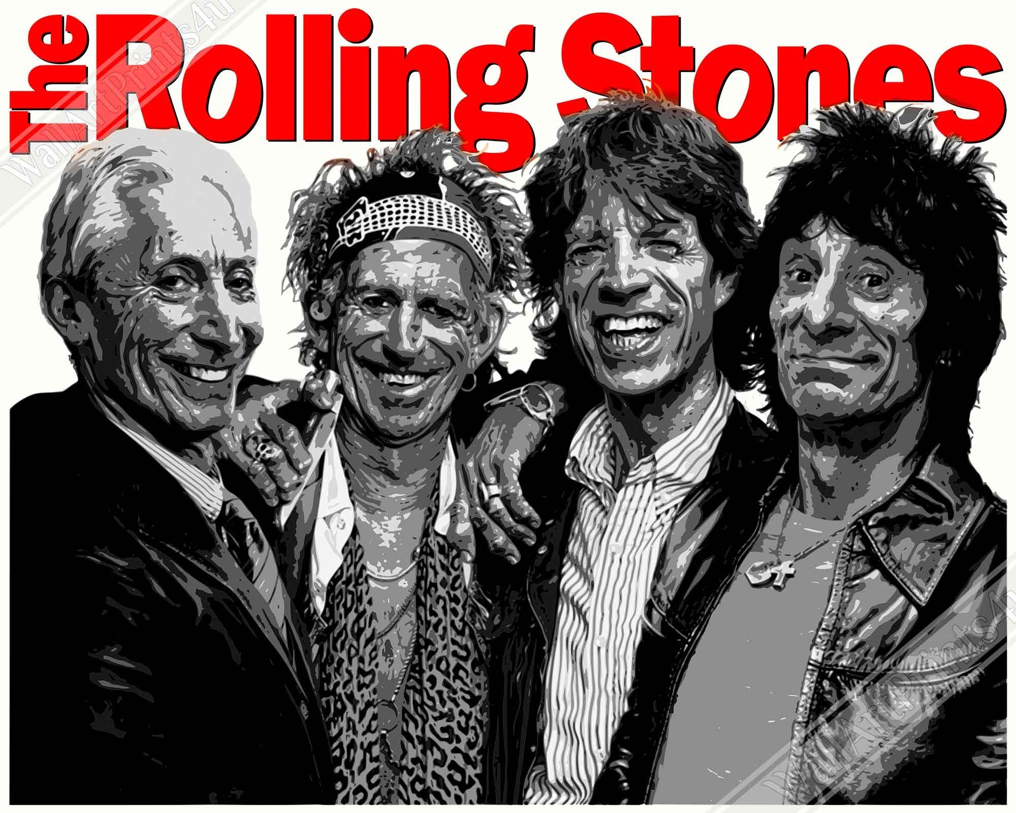 Rolling Stones Poster, Vintage Photo Print - Rolling Stones Band Print - WallArtPrints4U