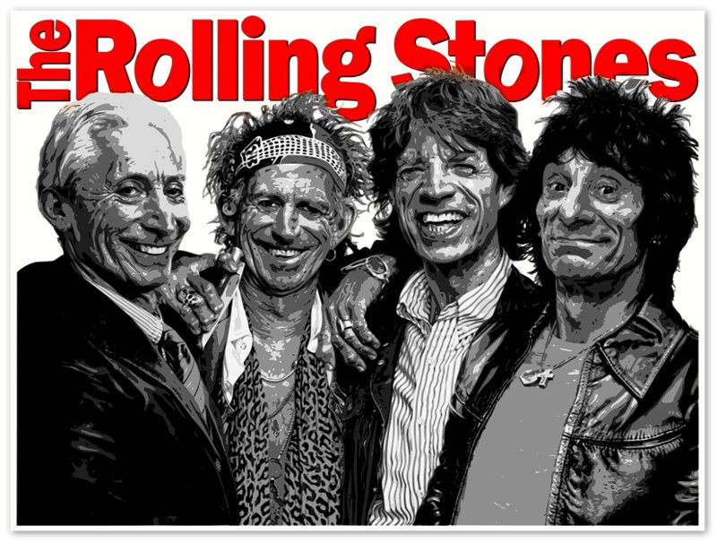 Rolling Stones Poster, Vintage Photo Print - Rolling Stones Band Print - WallArtPrints4U