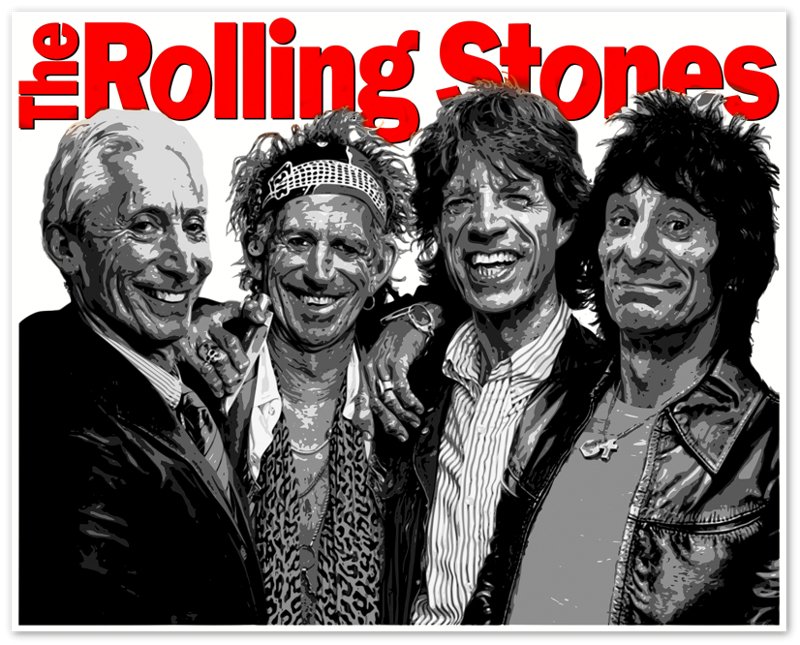 Rolling Stones Poster, Vintage Photo Print - Rolling Stones Band Print - WallArtPrints4U