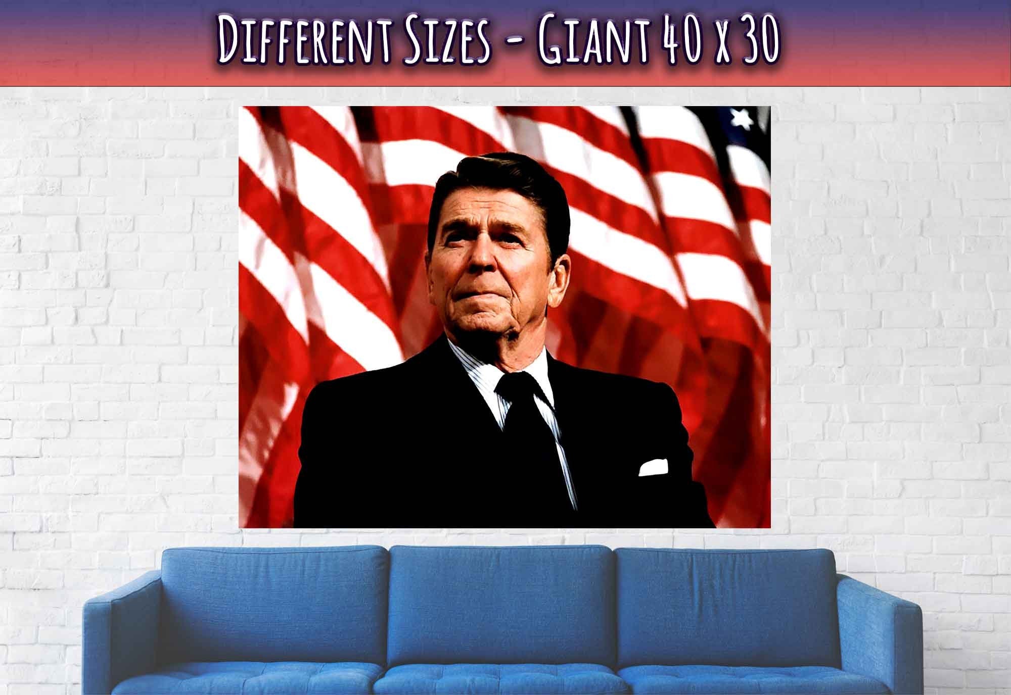 Ronald Reagan Poster, 40th President Of These United States, Vintage Photo Portrait - Ronald Reagan Print - WallArtPrints4U