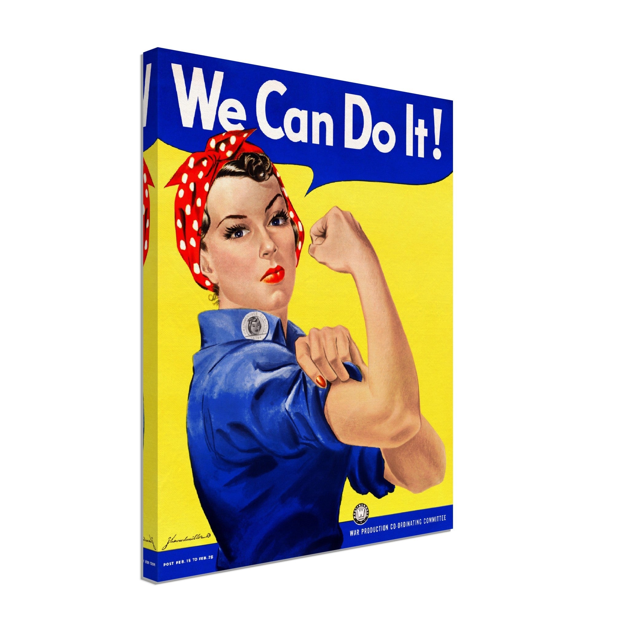 Rosie The Riveter Canvas, We Can Do It Canvas Print, Vintage Canvas J Howard Miller 1943 - WallArtPrints4U