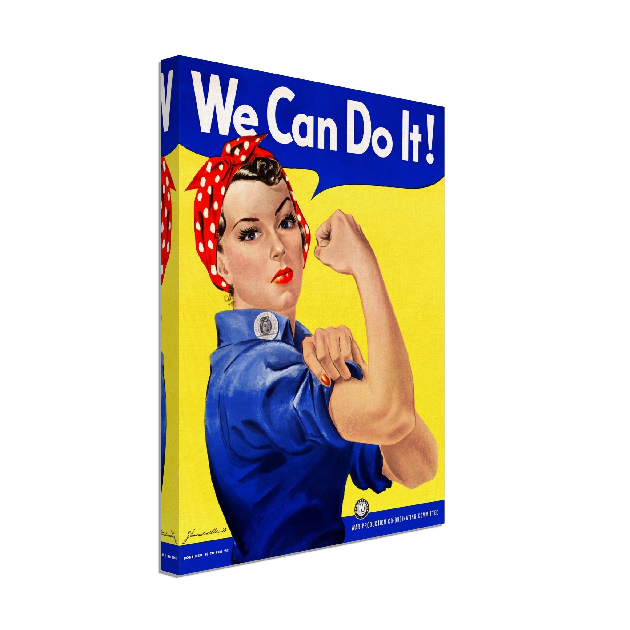Rosie The Riveter Canvas, We Can Do It Canvas Print, Vintage Canvas J Howard Miller 1943 - WallArtPrints4U