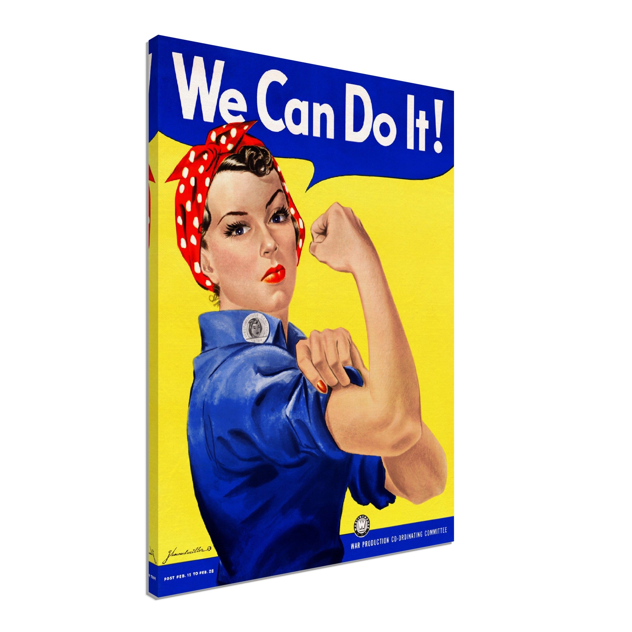 Rosie The Riveter Canvas, We Can Do It Canvas Print, Vintage Canvas J Howard Miller 1943 - WallArtPrints4U